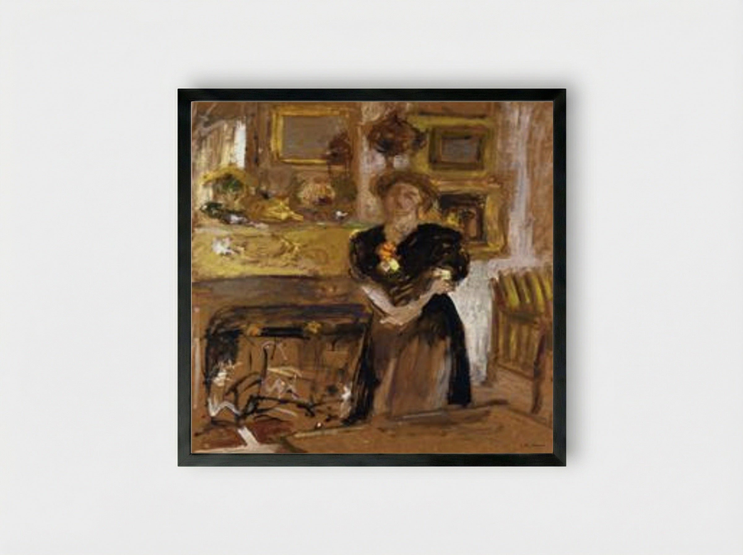 Portrait of Madame Marie des Jardins Fontaine - Édouard Vuillard - Framed Print Black