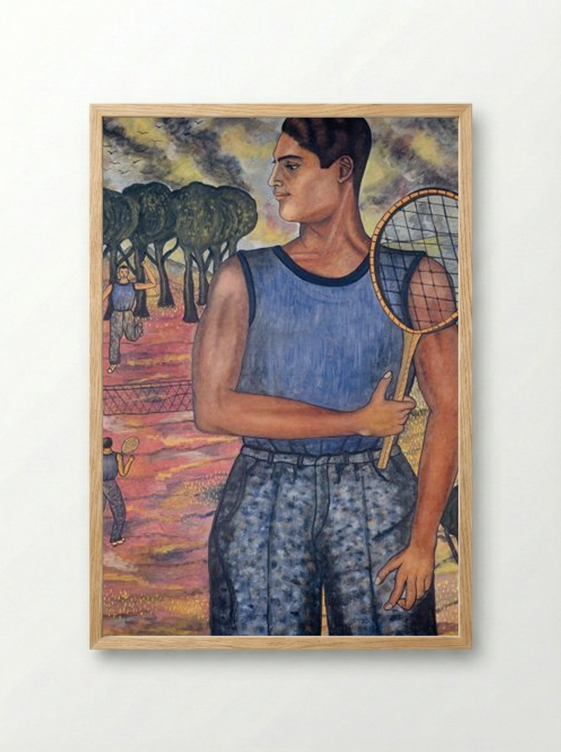 Portrait of Hugo Tilghman, The Tennis Player - Abraham A. Ángel - Framed Print Wood