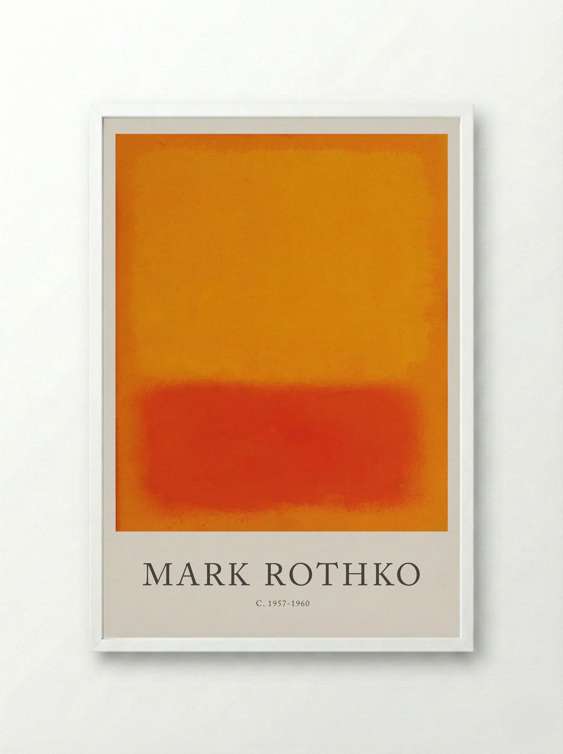 Untitled (Orange and Red) - Mark Rothko - Framed Print White