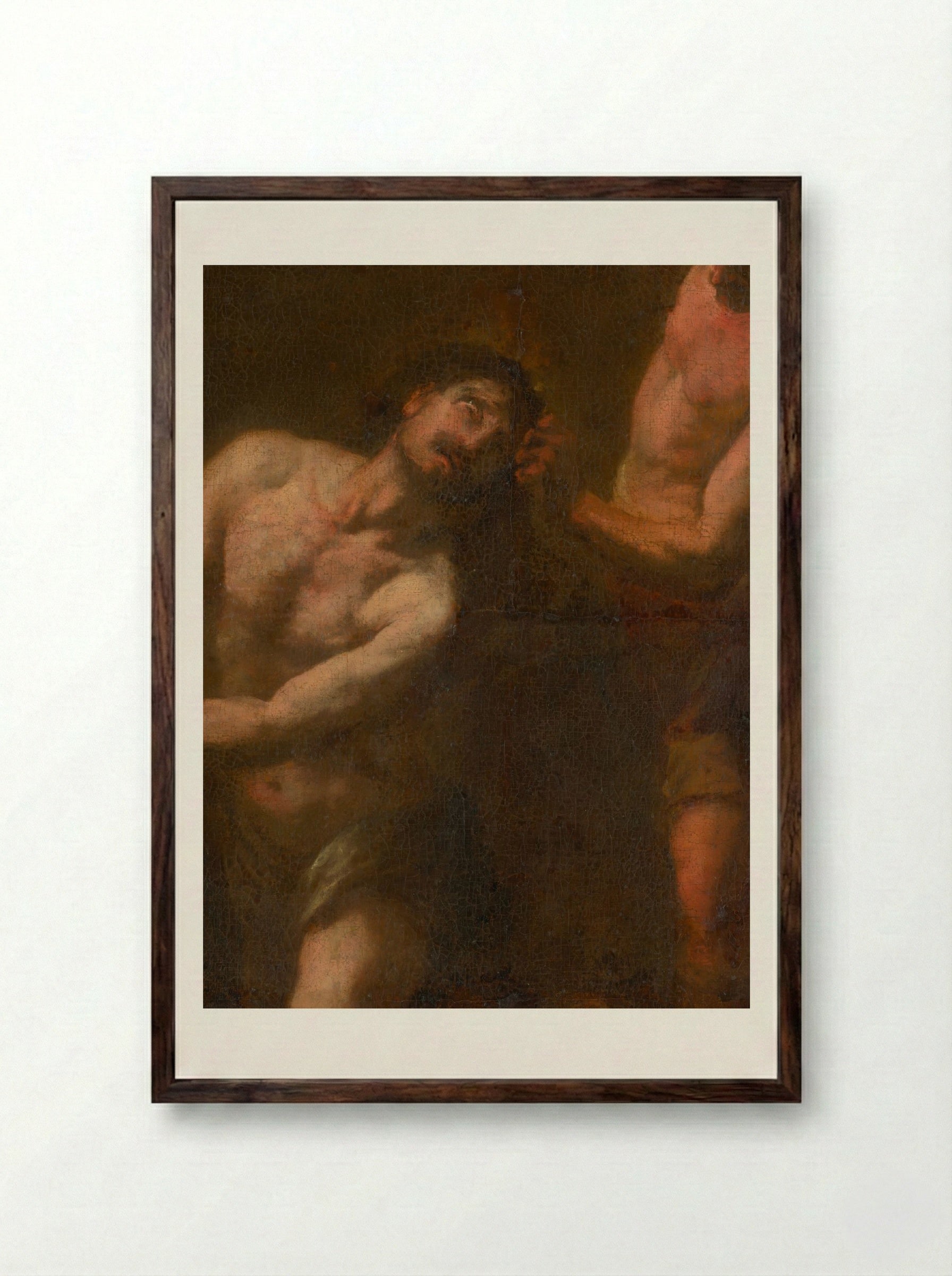 The Flagellation of Christ - Fine Art Print - Framed Print Dark Wood