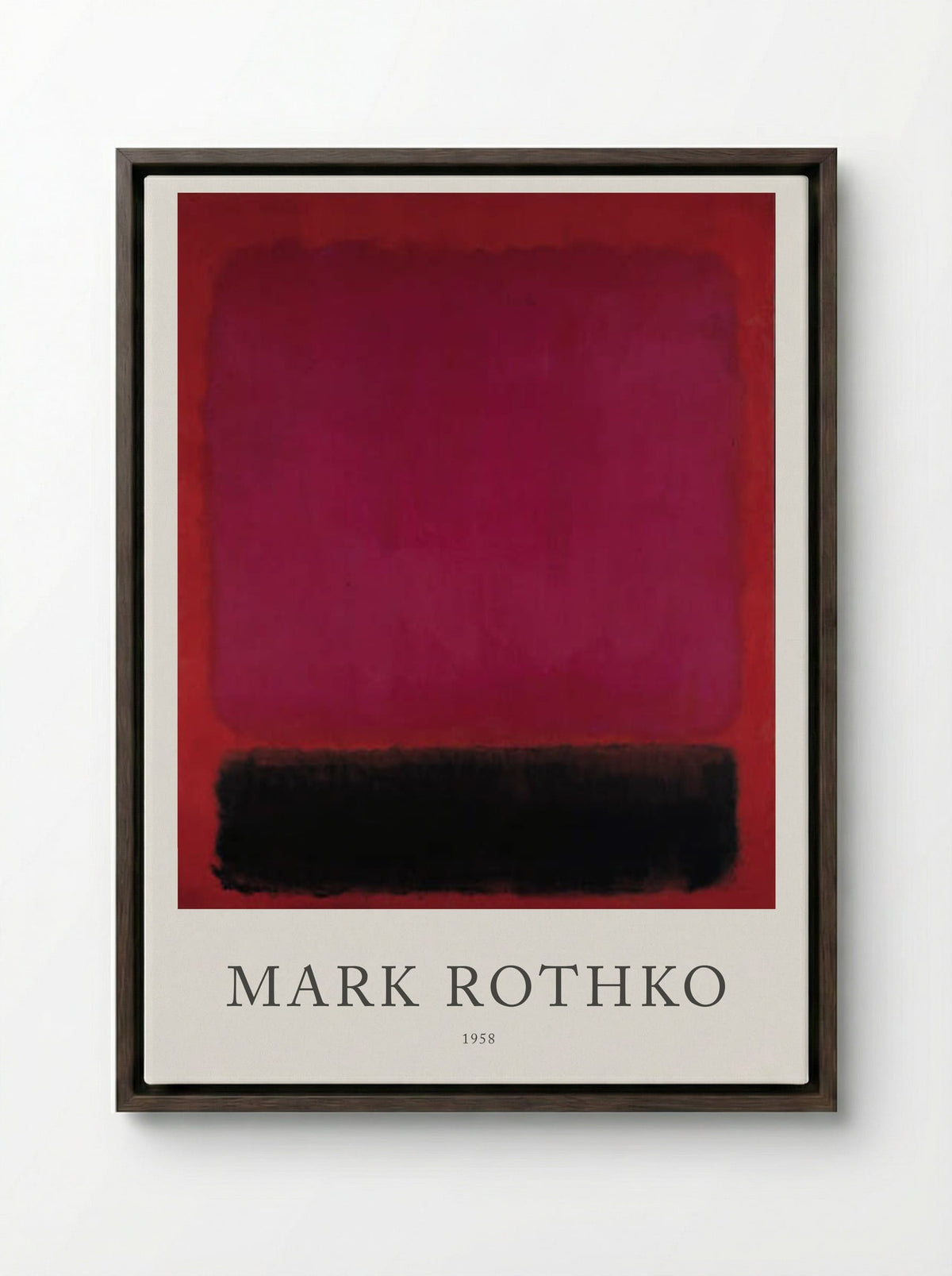 Untitled (Magenta, Red, and Black) - Mark Rothko - Framed Canvas Dark Wood