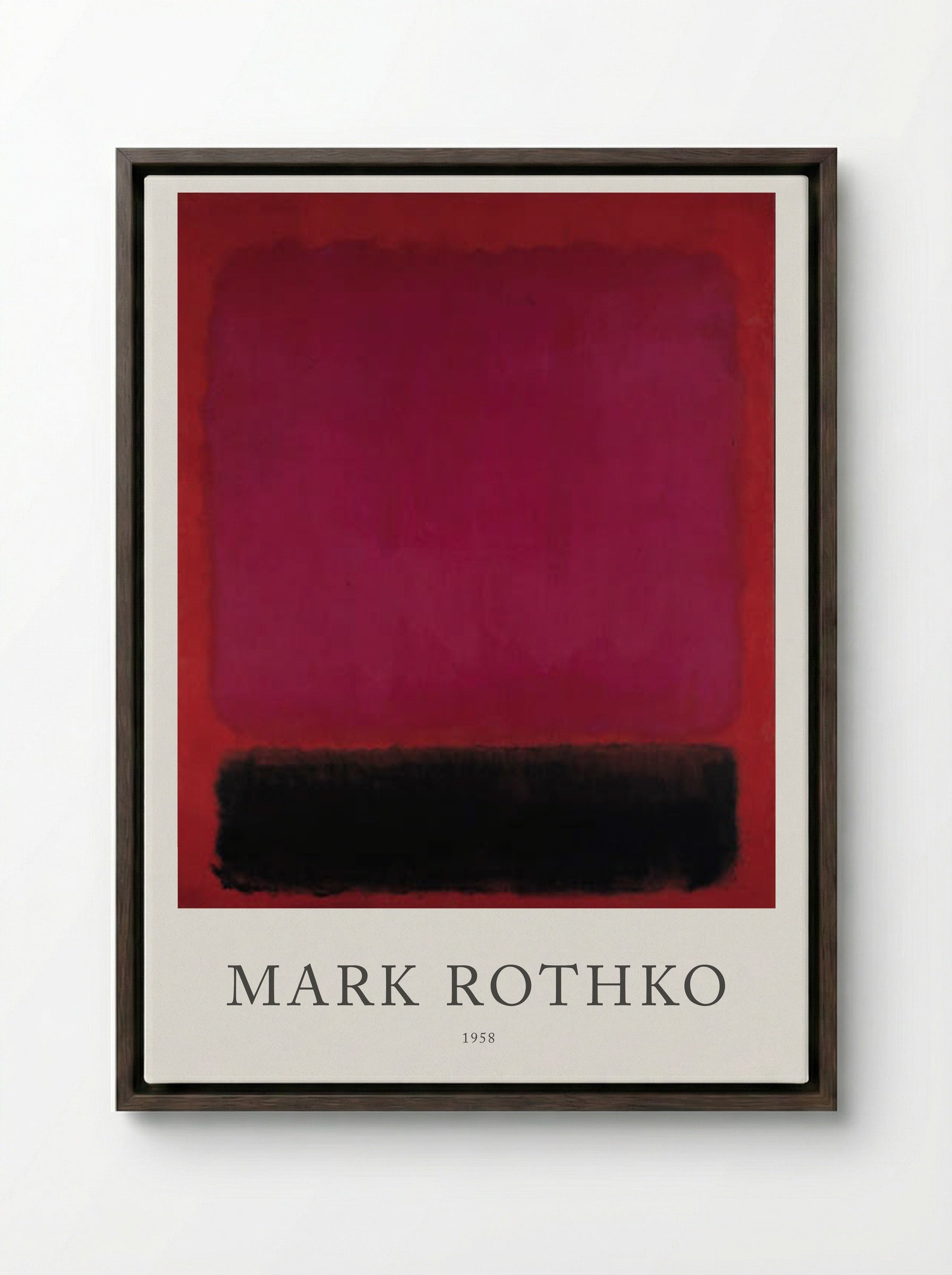 Untitled (Magenta, Red, and Black) - Mark Rothko - Framed Canvas Dark Wood
