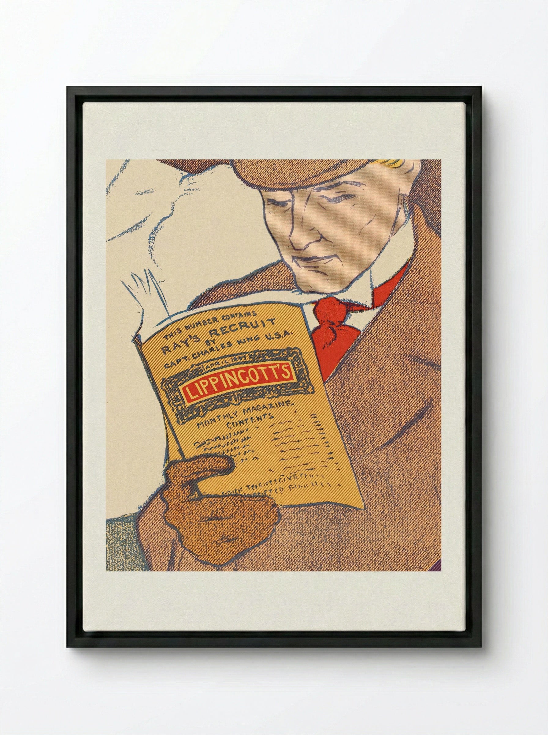 Lippincott's, April - Edward Penfield - Framed Canvas Black