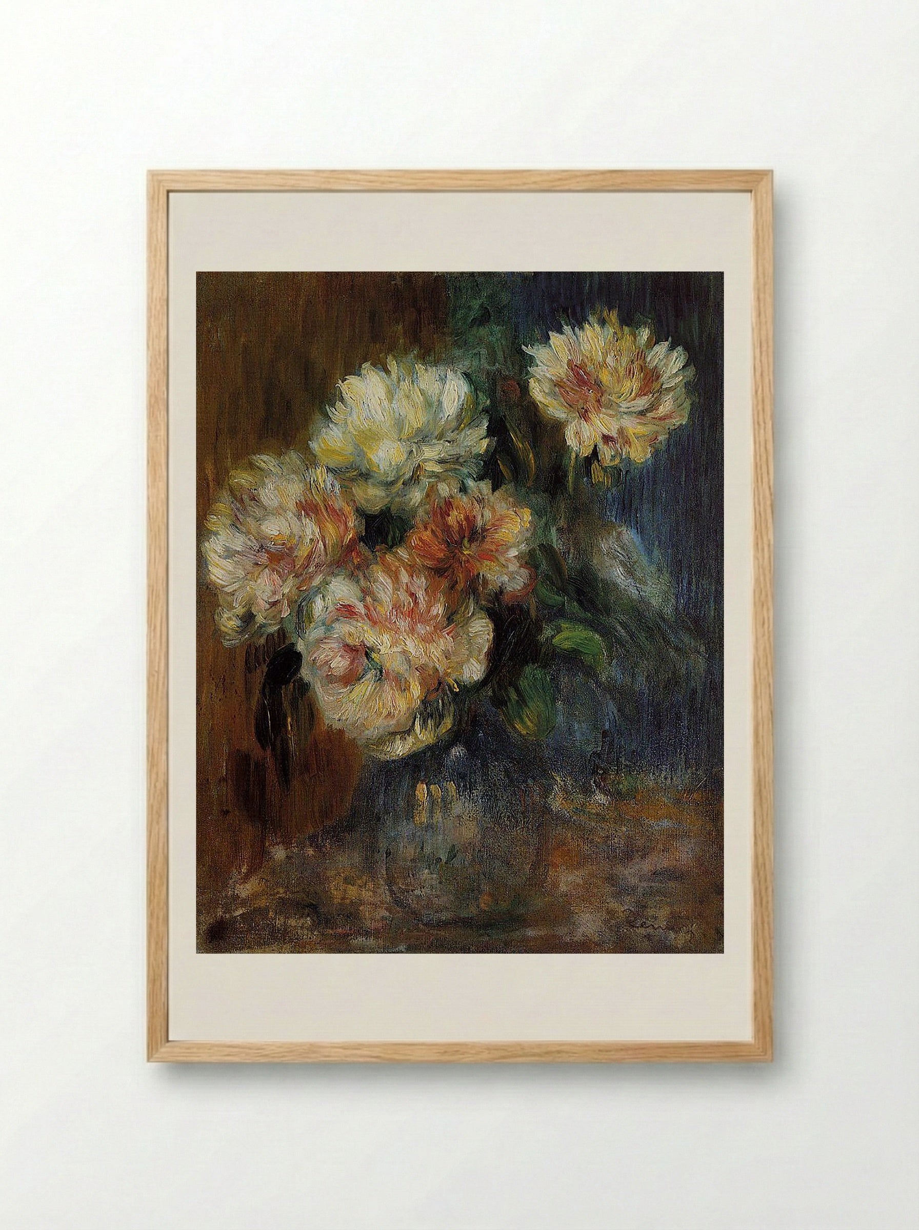 Vase of Peonies - Pierre-Auguste Renoir - Framed Print Wood