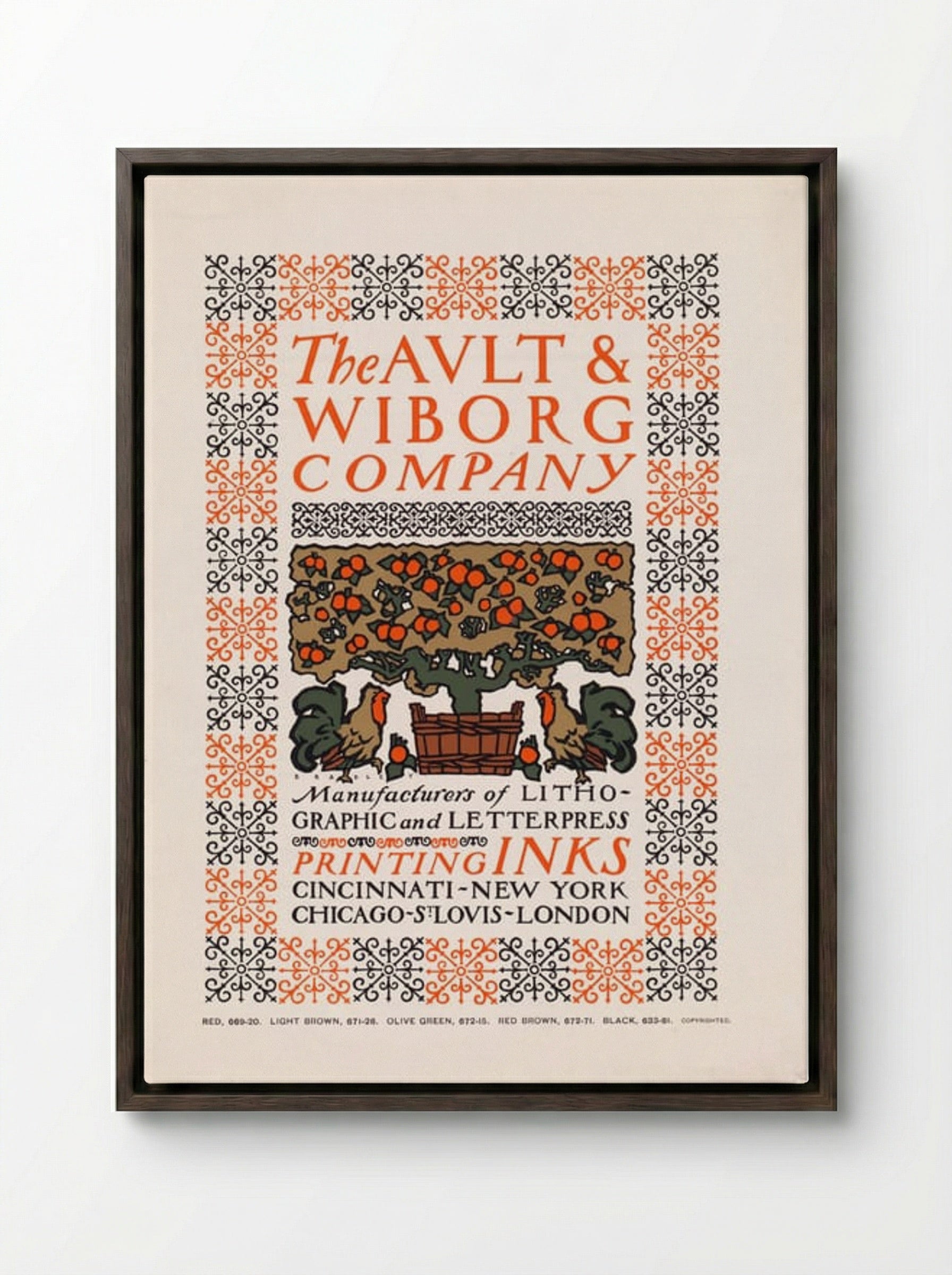 The Ault & Wiborg Company - Will H. Bradley - Framed Canvas Dark Wood