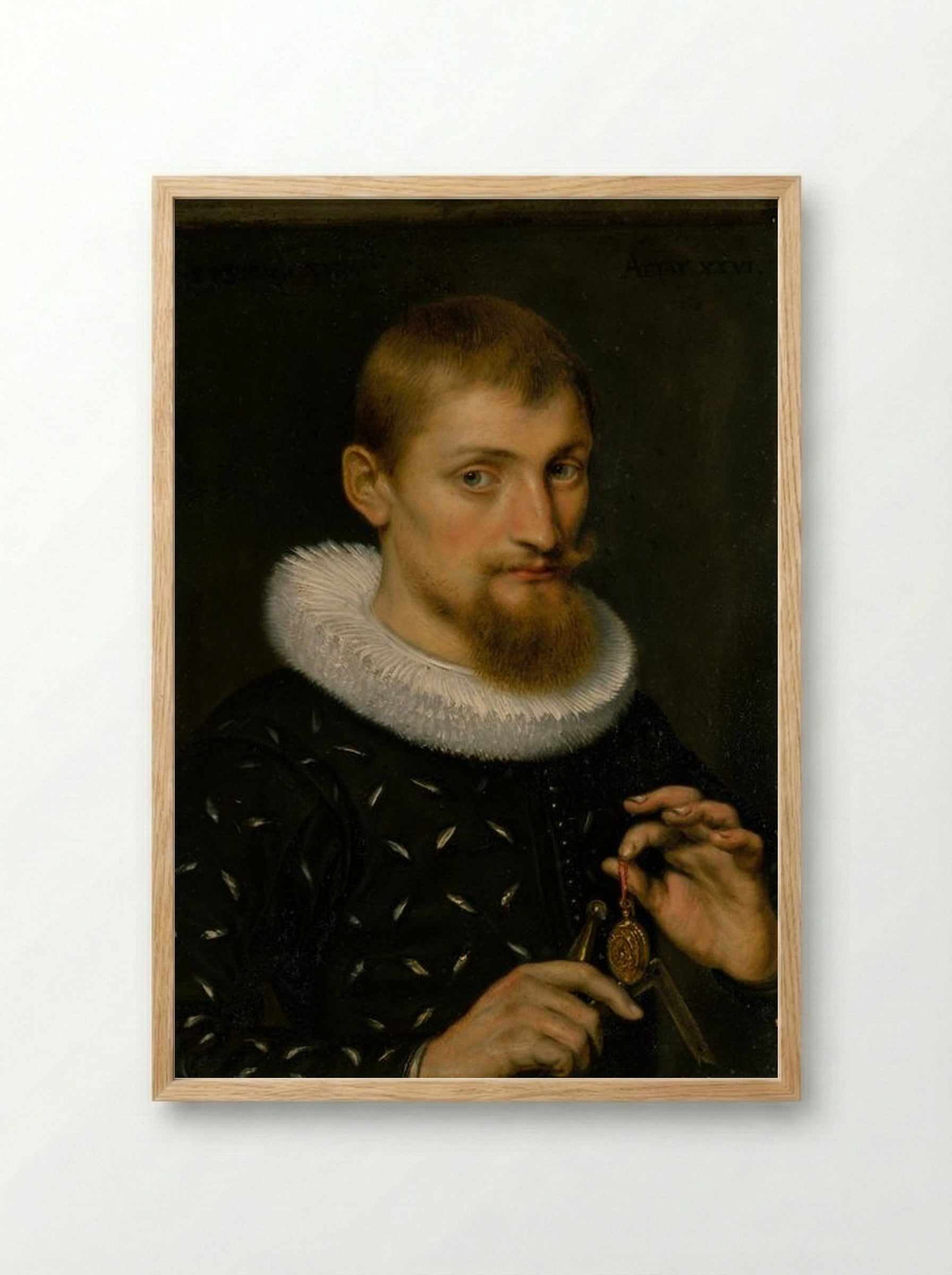Portrait of a Man, Possibly an Architect or Geographer - Peter Paul Rubens - Framed Print Wood