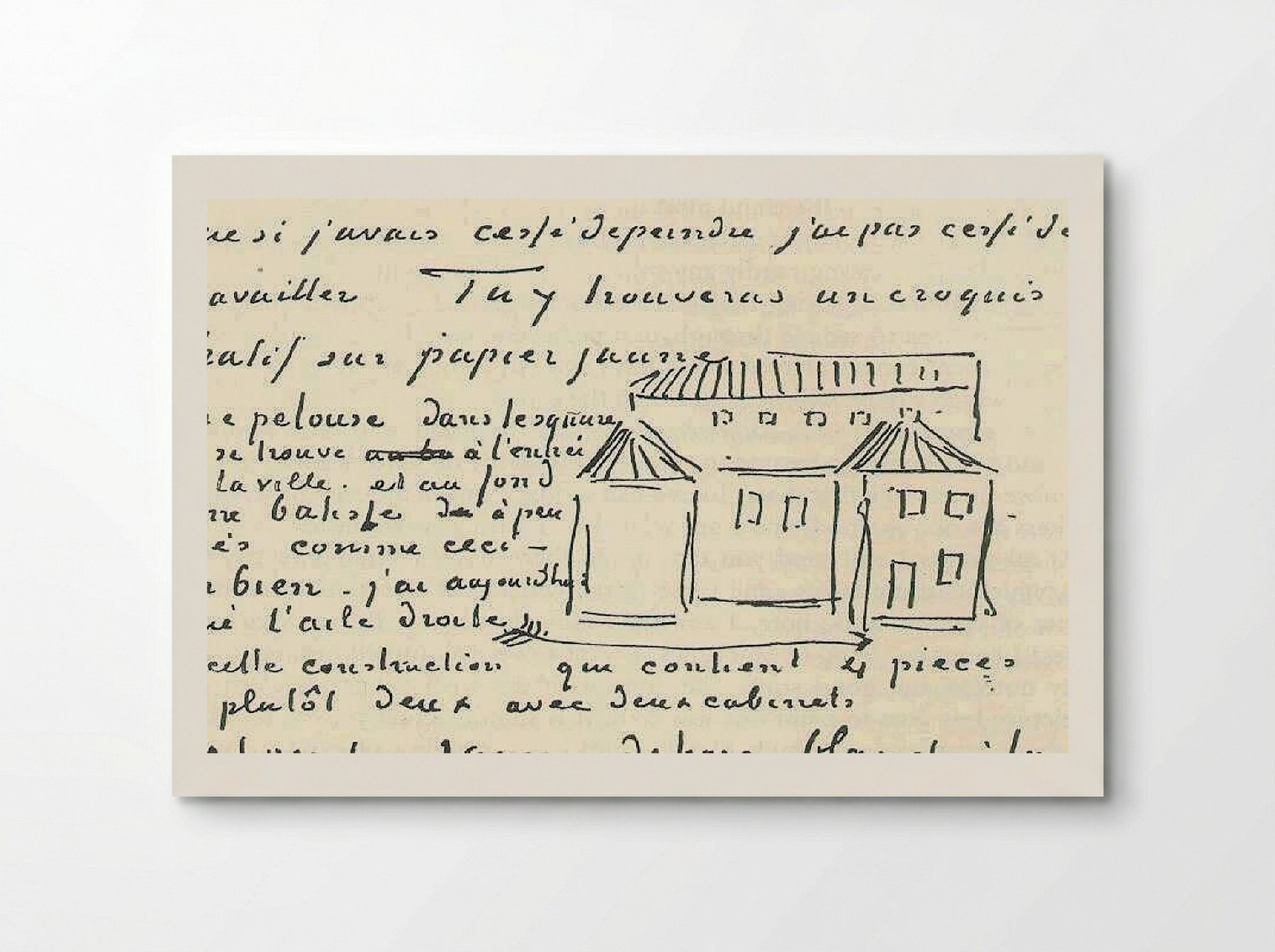 Sketch of The Yellow House (Letter to Theo van Gogh) - Vincent van Gogh - Poster