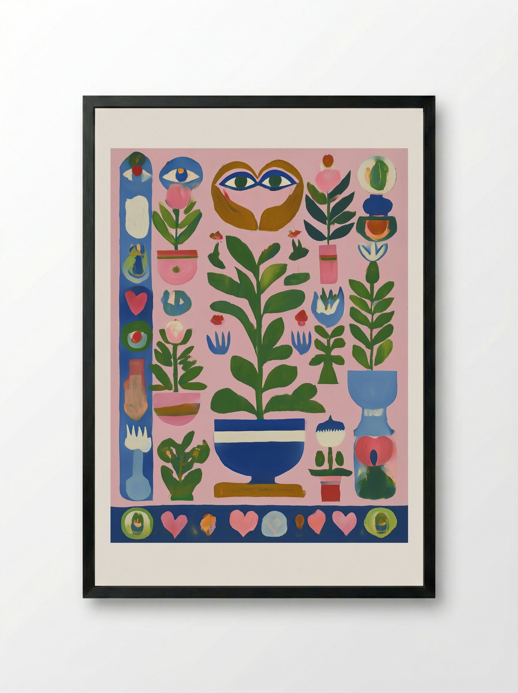 Garden of Heart and Eye - Framed Print Black