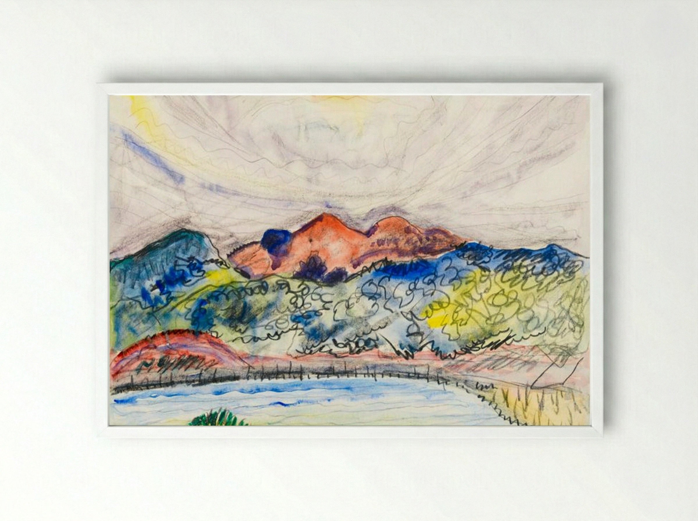 Early Landscape - Charles Demuth - Framed Print White