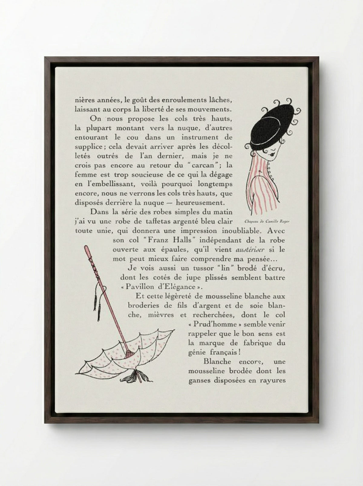 Autours Simples - George Barbier - Framed Canvas Dark Wood