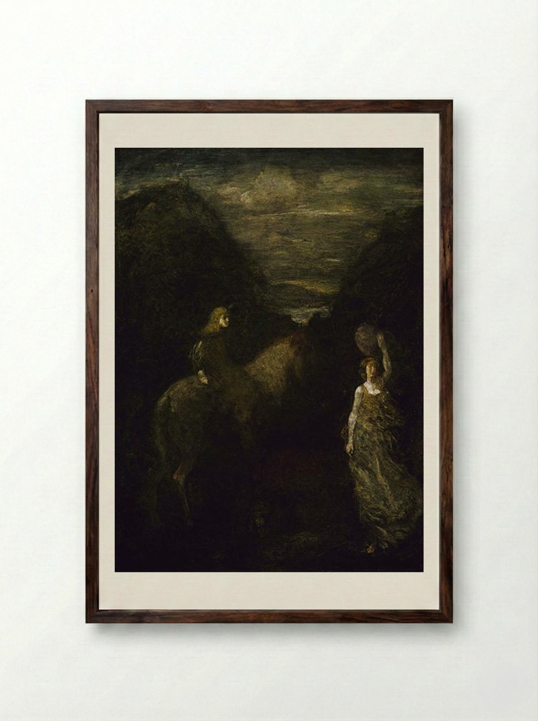 King Cophetua and the Beggar Maid - Albert Pinkham Ryder - Framed Print Dark Wood