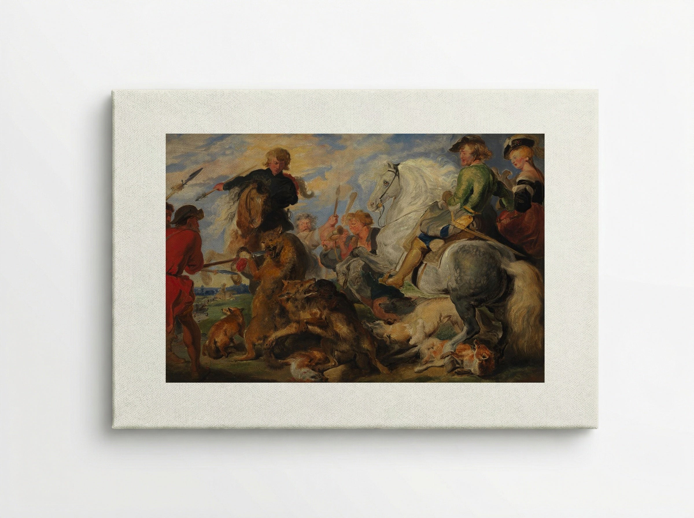 Copy after Rubens's Wolf and Fox Hunt - Peter Paul Rubens - Canvas