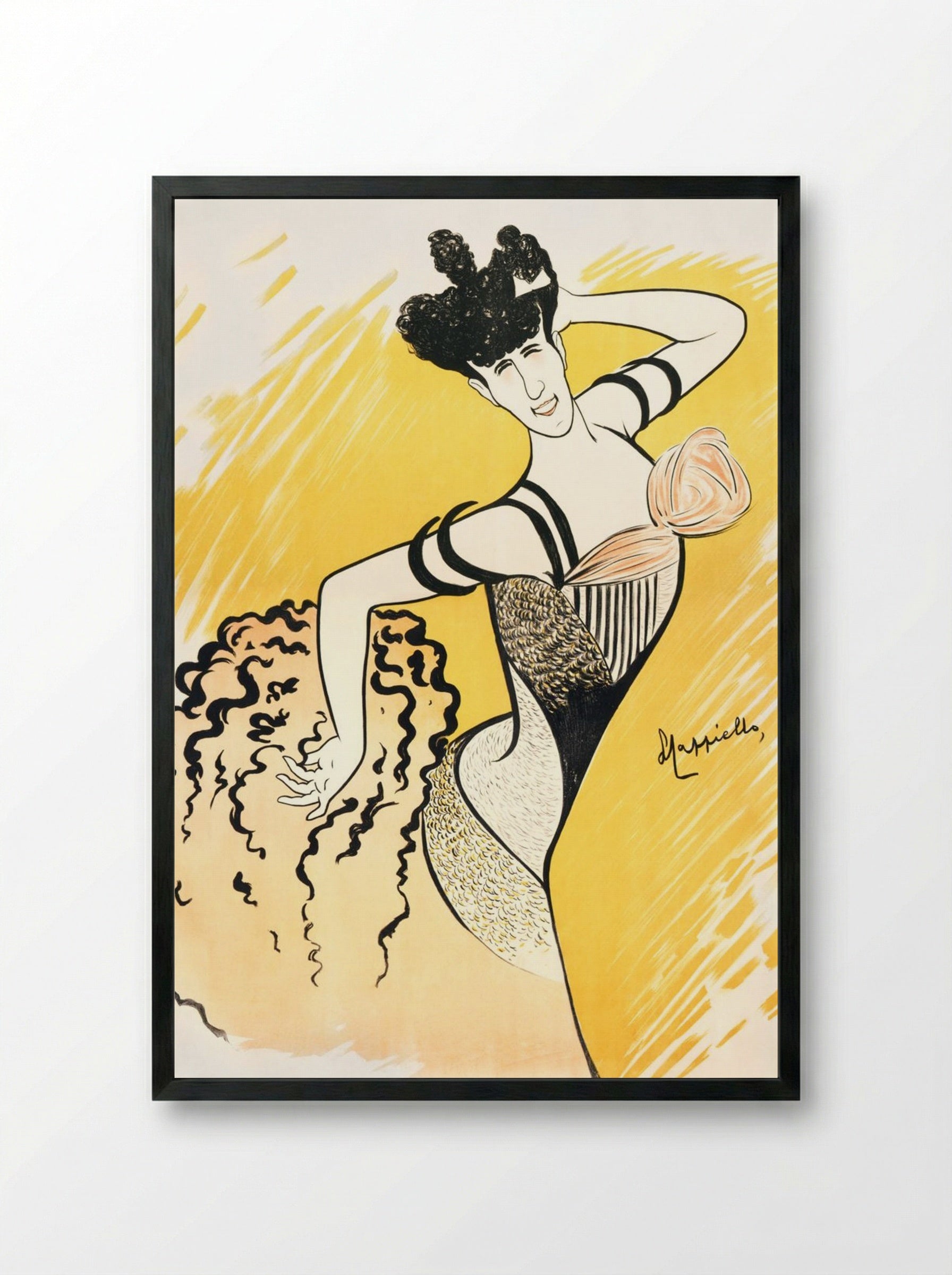 Louise Balthy at the Folies-Bergère - Leonetto Cappiello - Framed Print Black