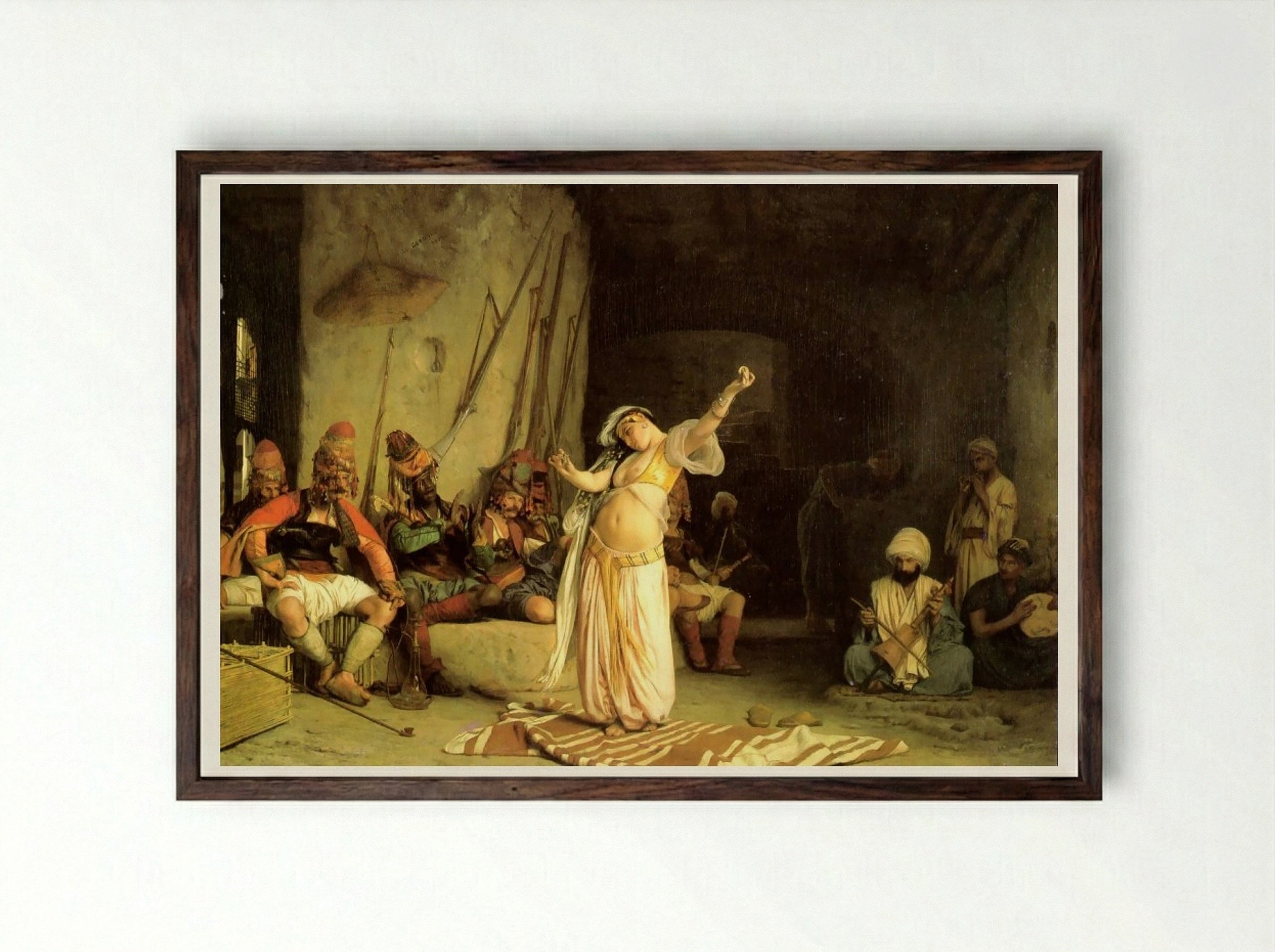 The Dance of the Almeh - Jean-Léon Gérôme - Framed Print Dark Wood