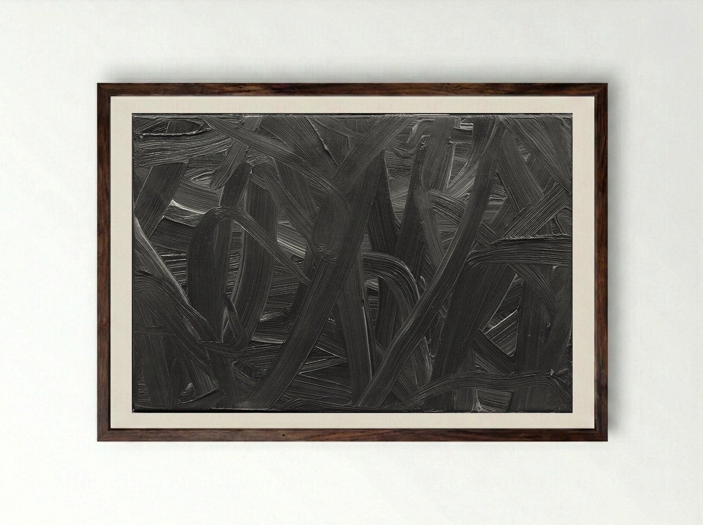 Overpainting (Brown) - Gerhard Richter - Framed Print Dark Wood
