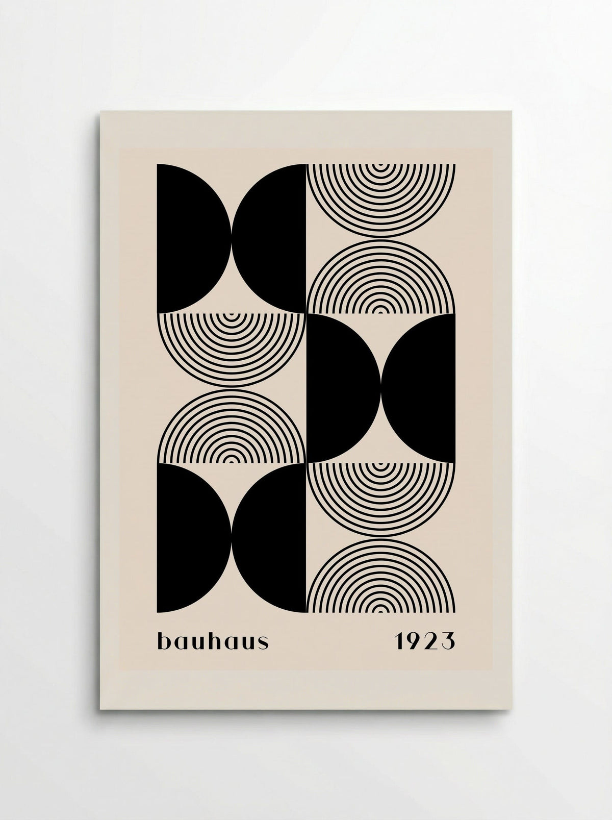 Bauhaus Halves & Lines – Black and Cream (1923) - Poster