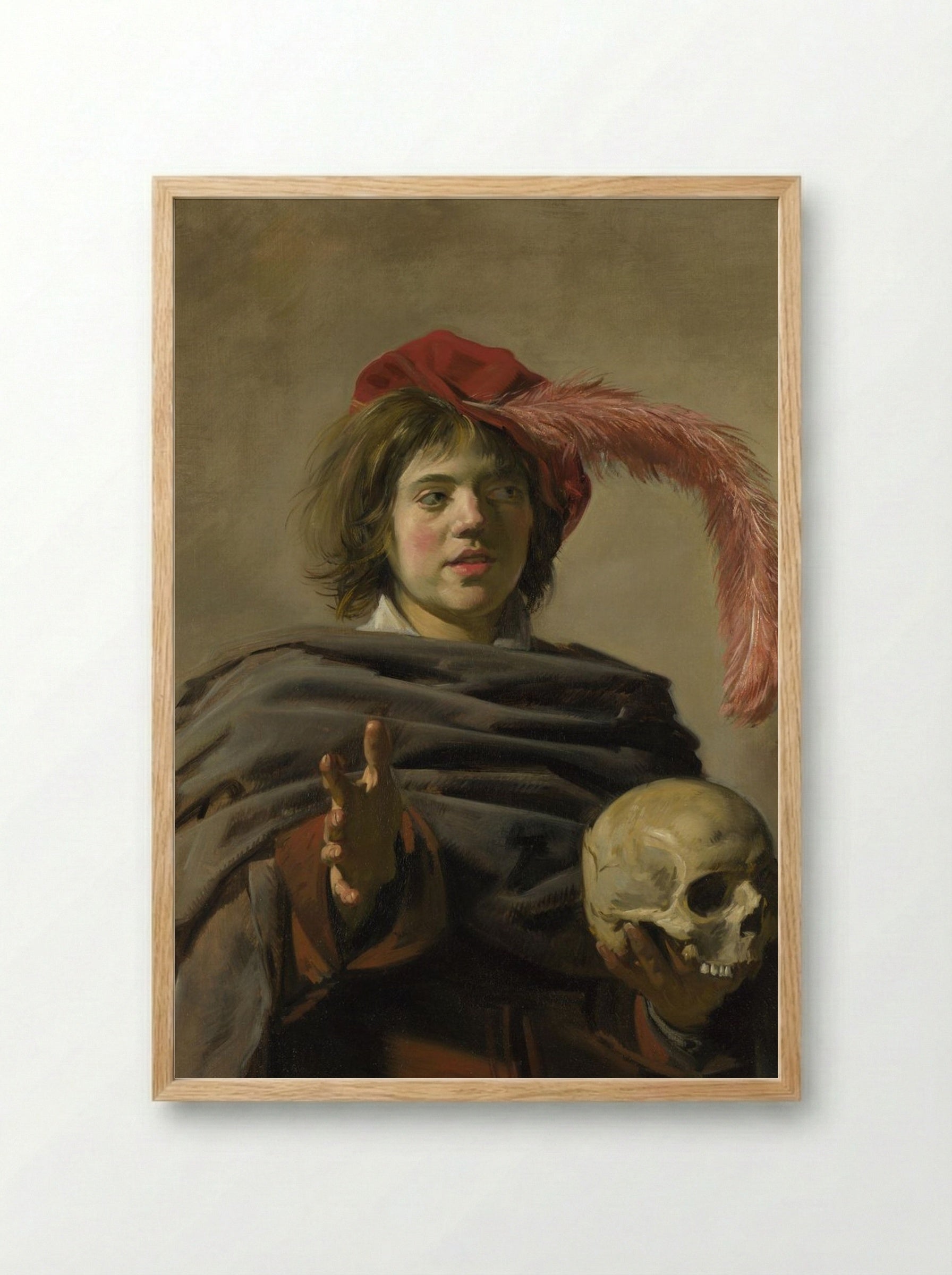 Young Man with a Skull (Vanitas) - Frans Hals - Framed Print Wood