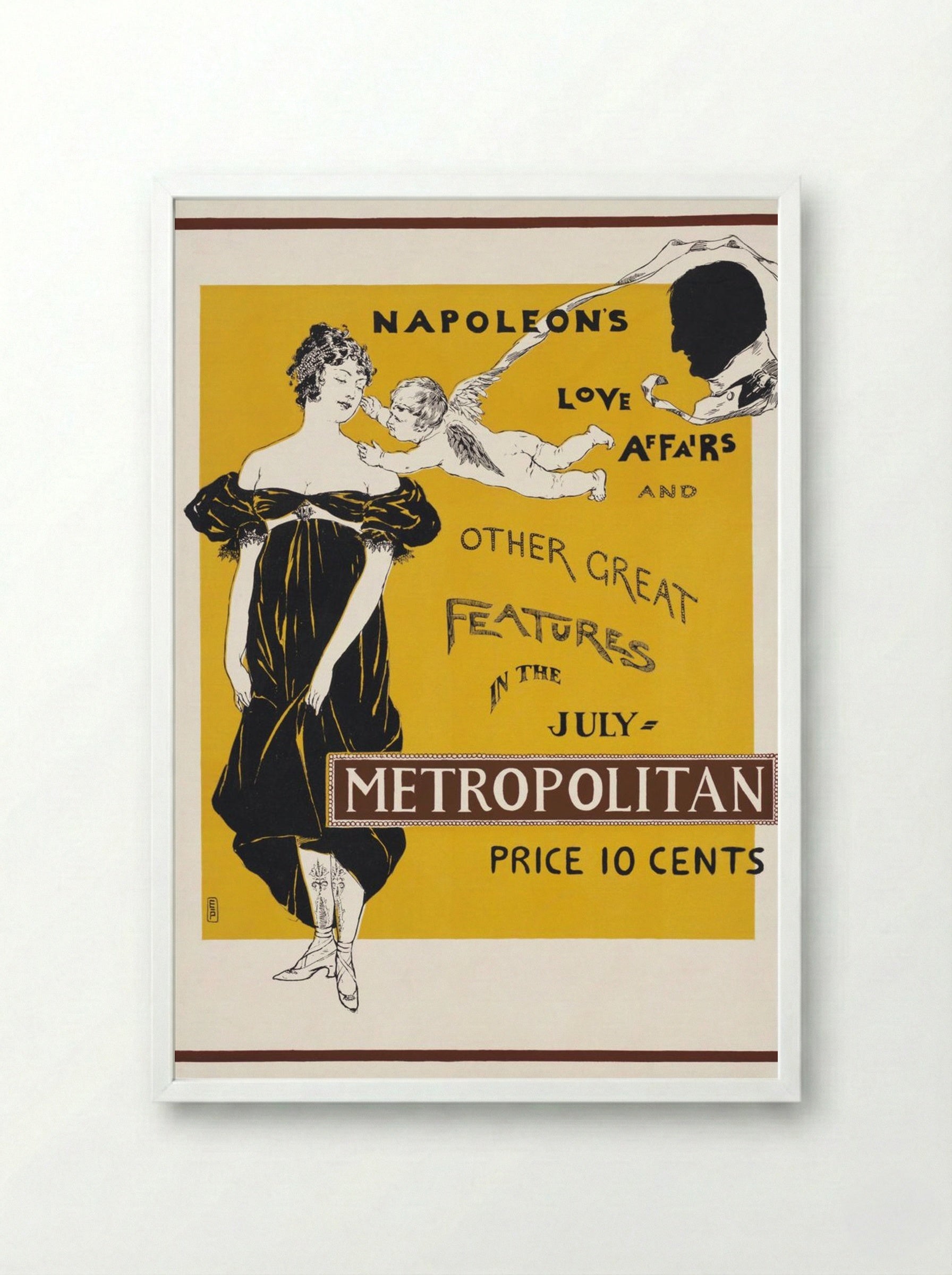 Napoleon's Love Affairs and Other Great Features in the July Metropolitan - Edward Penfield - Framed Print White