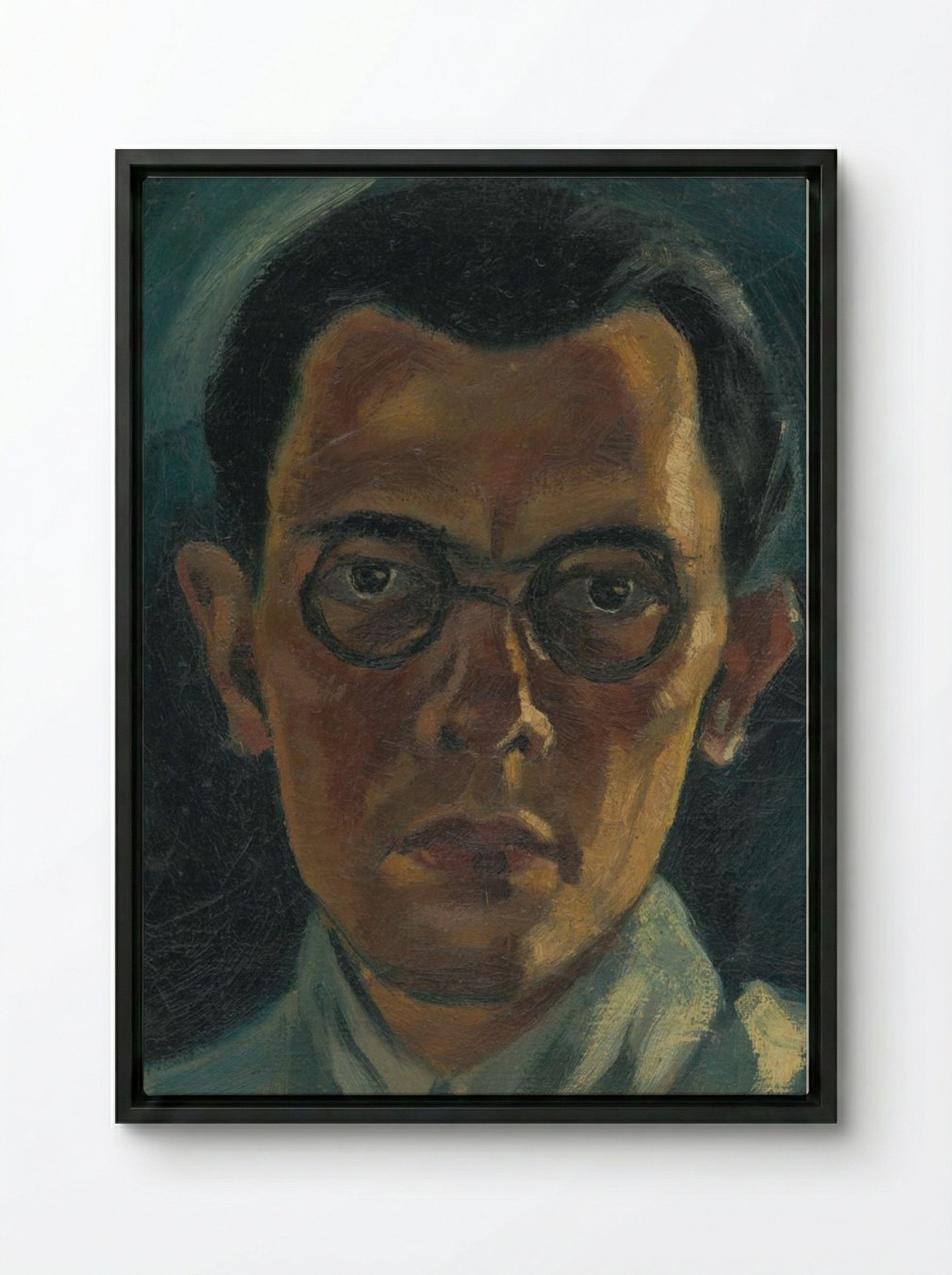Self-Portrait - Mikuláš Galanda - Framed Canvas Black