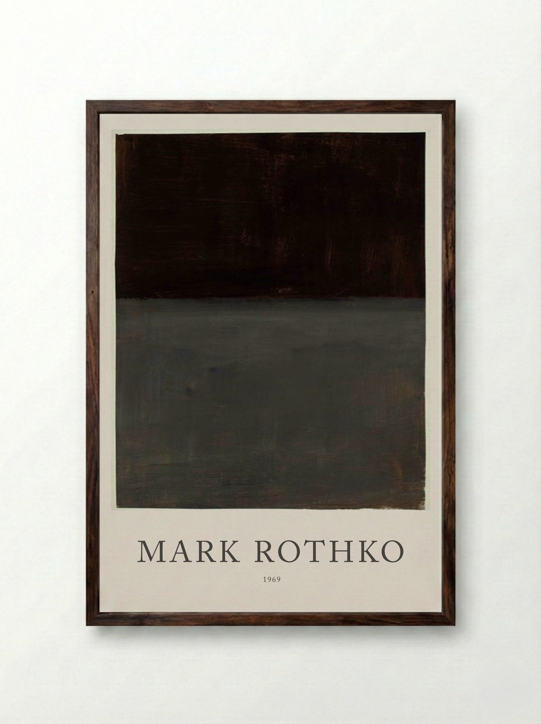 Untitled (Brown and Grey) - Mark Rothko - Framed Print Dark Wood