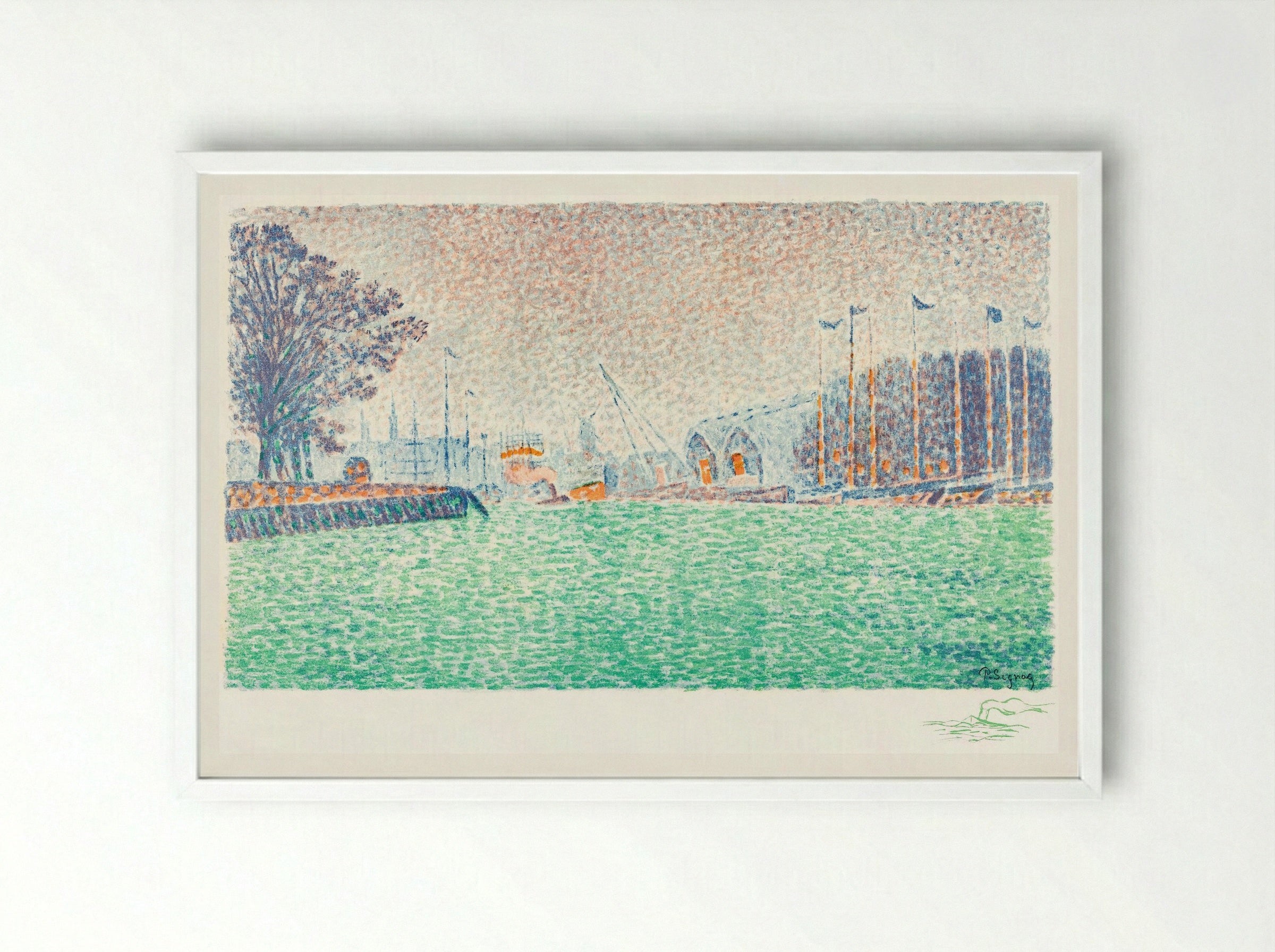 At Flushing (A Flessingue) - Paul Signac - Framed Print White