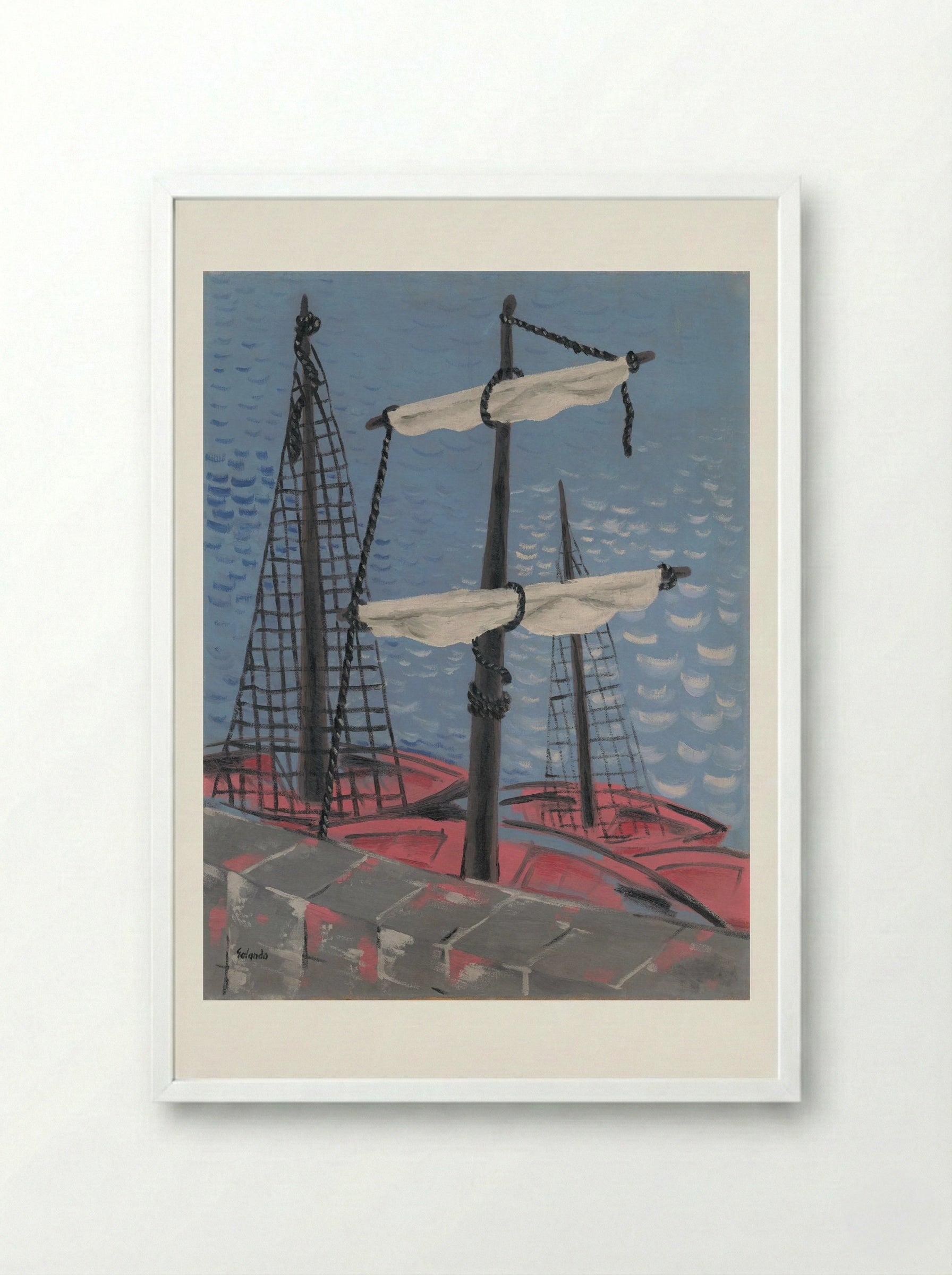 Fishing Boats - Mikuláš Galanda - Framed Print White