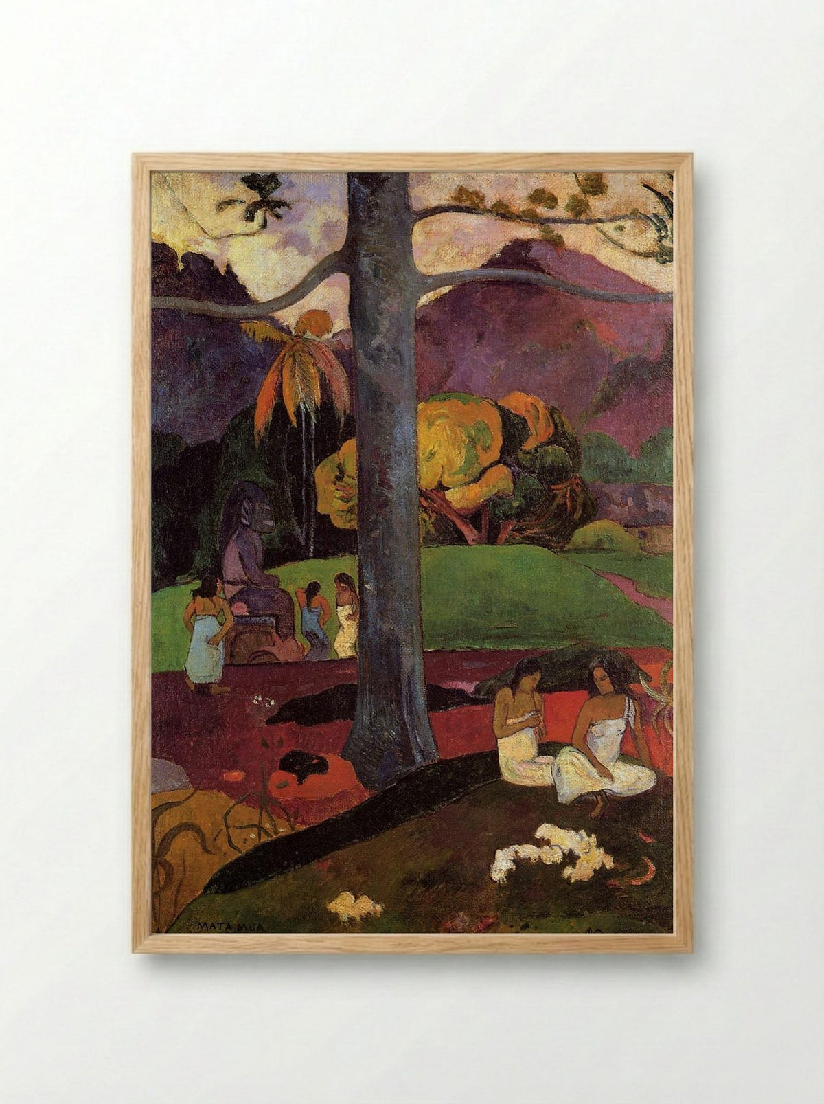 Mata Mua (In Olden Times) - Paul Gauguin - Framed Print Wood