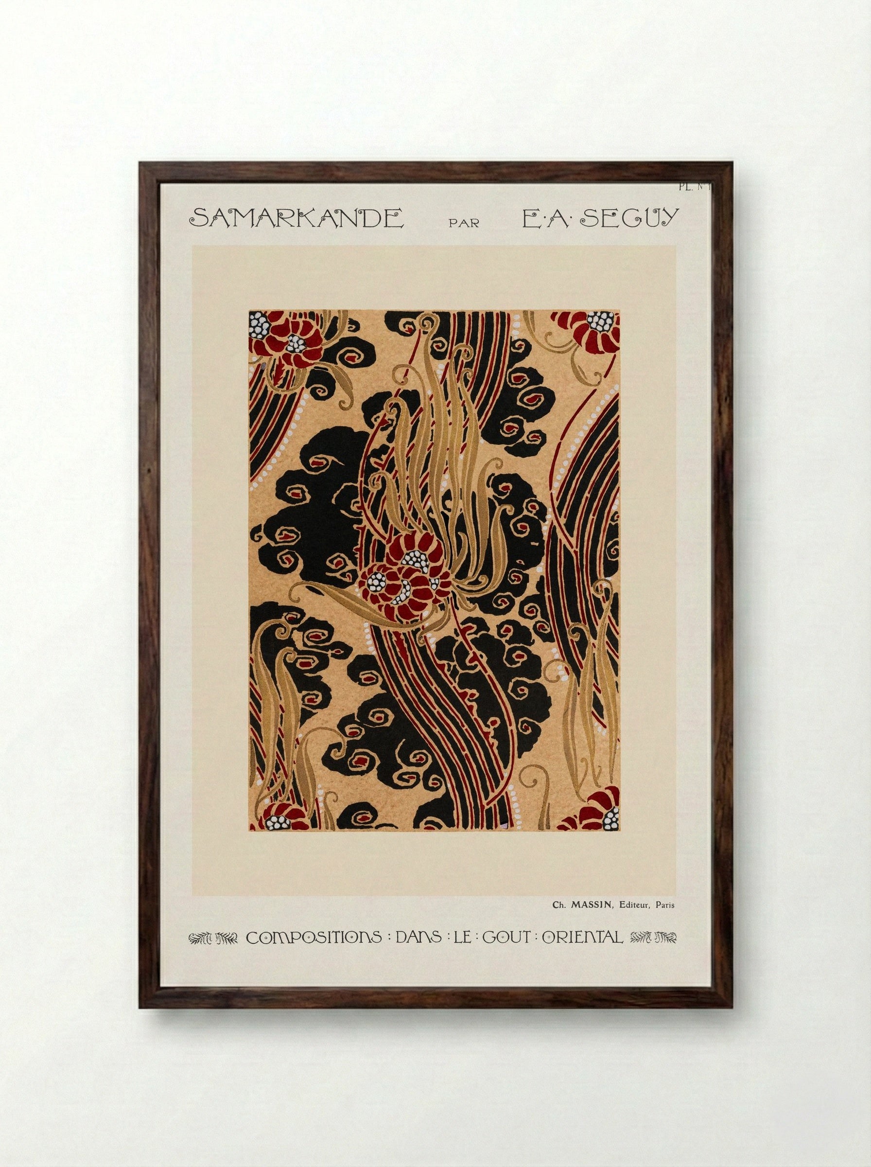 Samarkande, Plate 14 (Composition dans le Goût Oriental) - Émile-Allain Séguy - Framed Print Dark Wood
