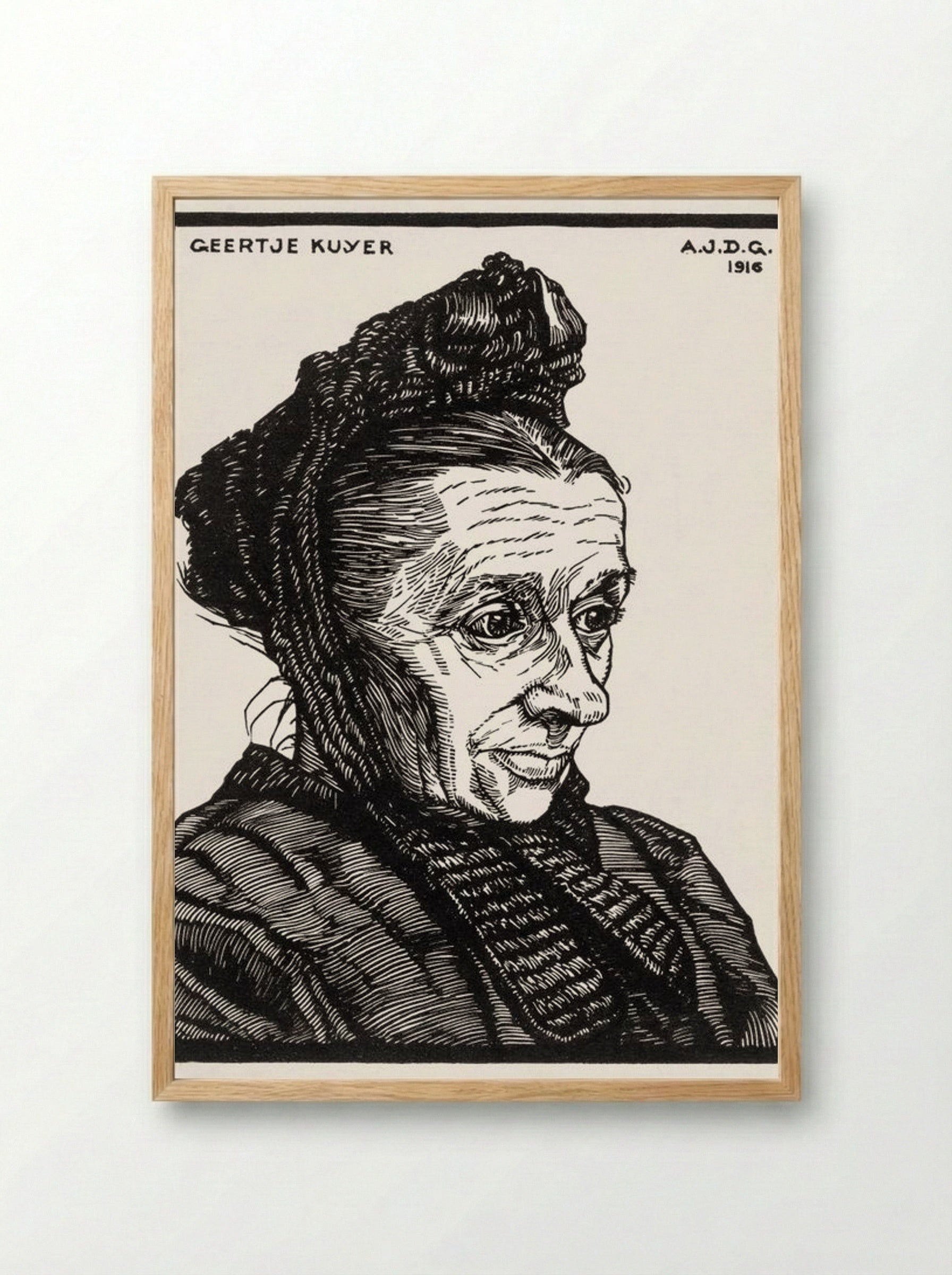 Portrait of Geertje Kuijer - Julie de Graag - Framed Print Wood