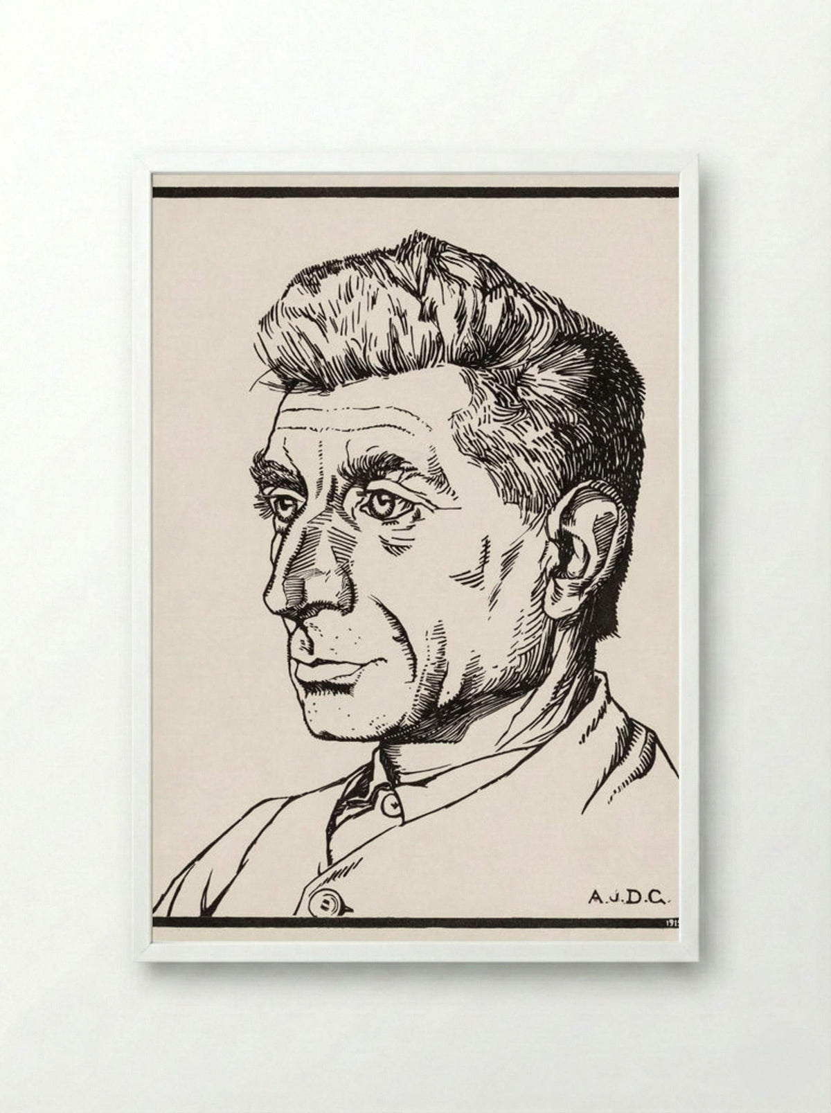 Portrait of a Man - Julie de Graag - Framed Print White