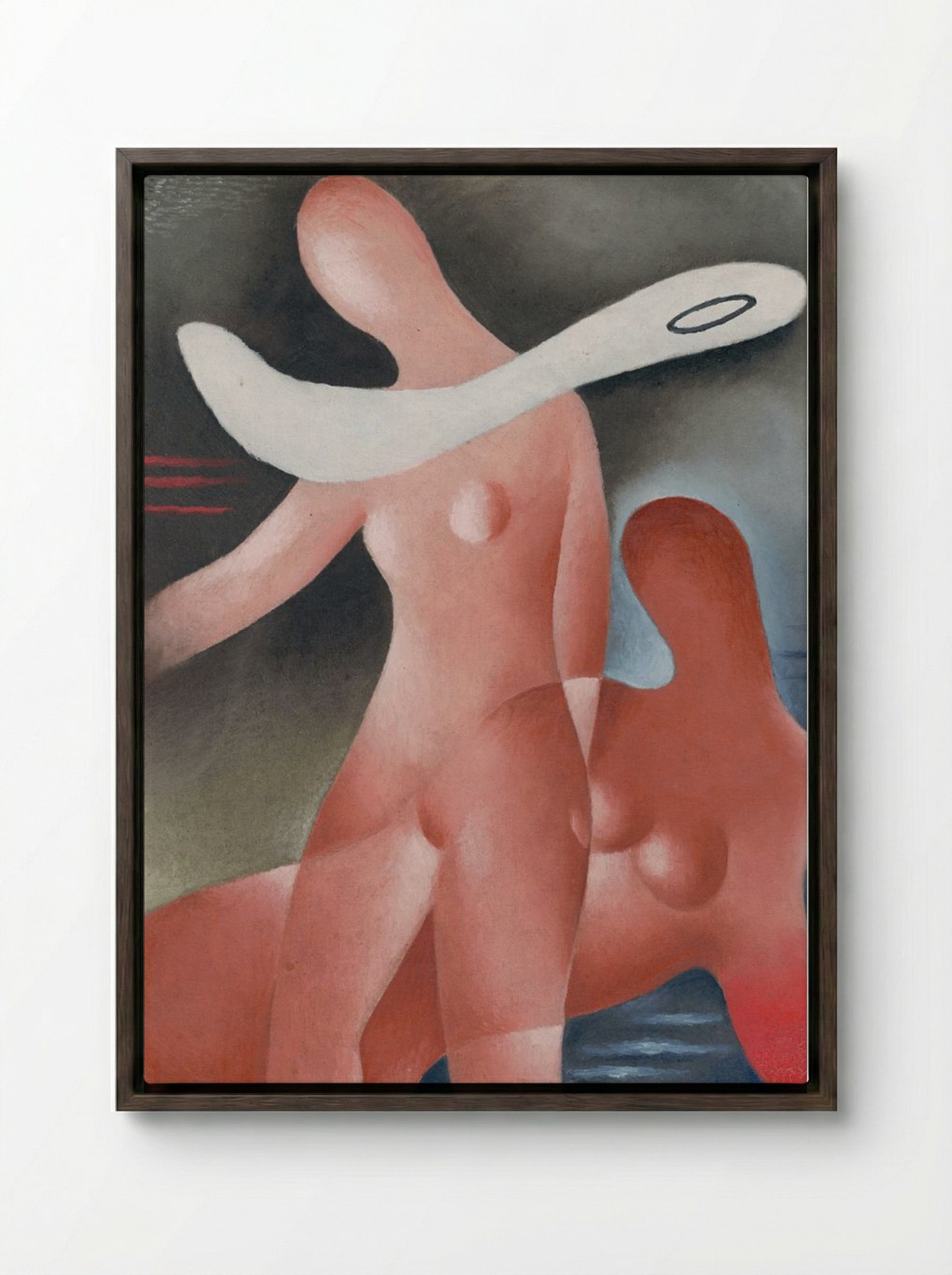 Two Women - Mikuláš Galanda - Framed Canvas Dark Wood