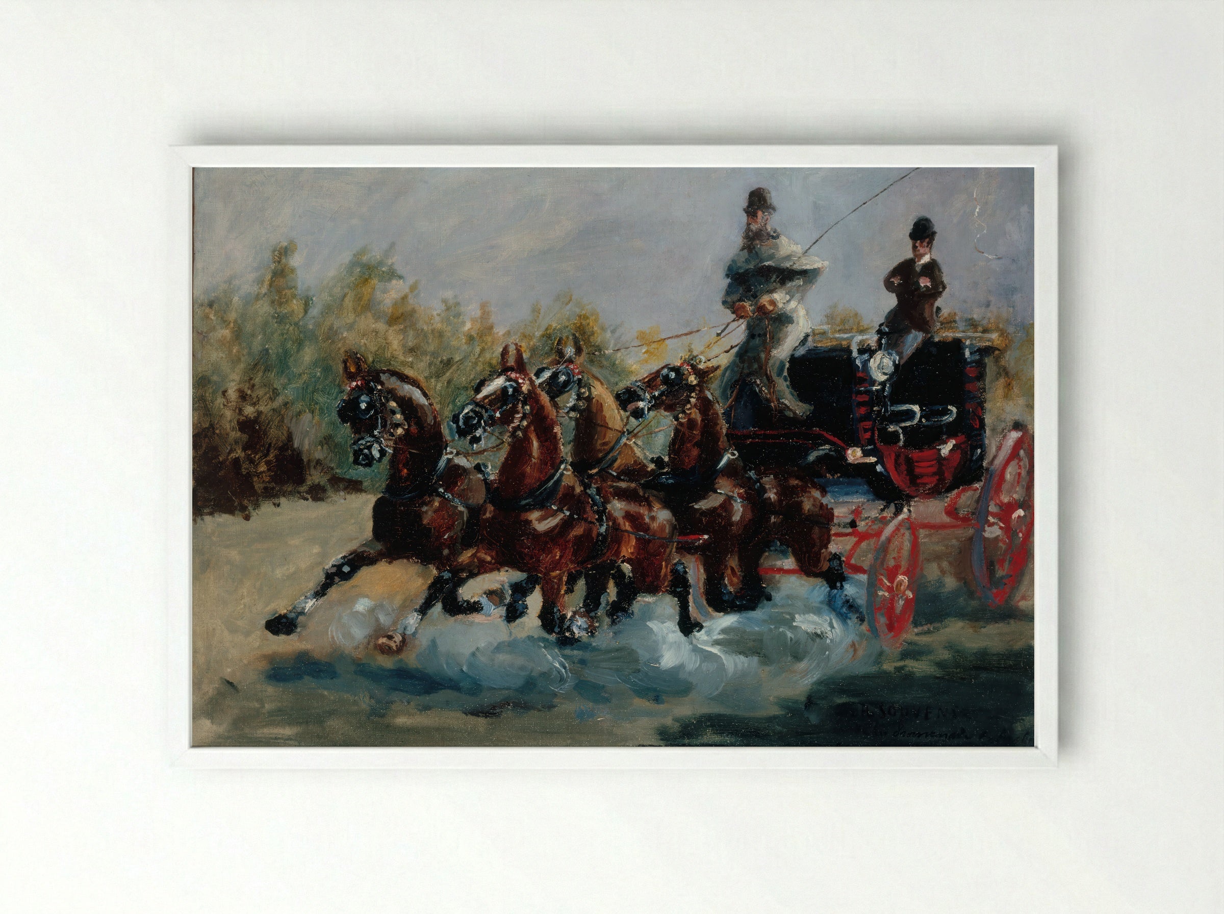 Nice, Souvenir of the Promenade des Anglais - Henri de Toulouse-Lautrec - Framed Print White