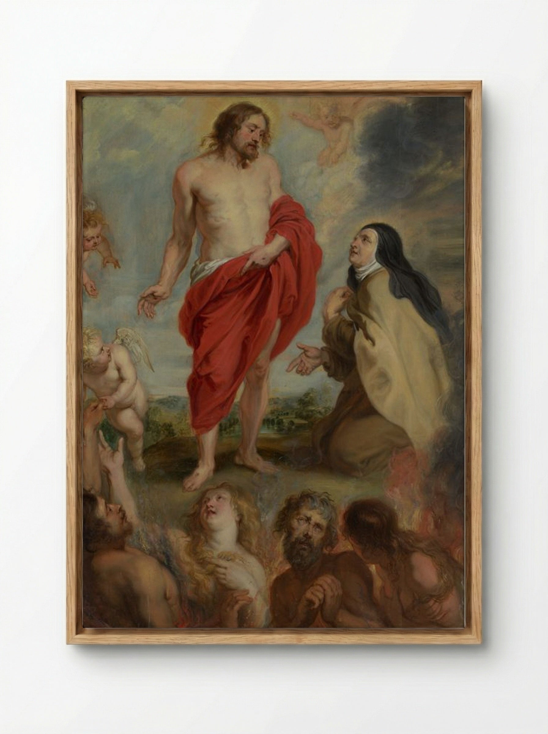 Saint Teresa of Ávila Interceding for Souls in Purgatory - Peter Paul Rubens - Framed Canvas Wood