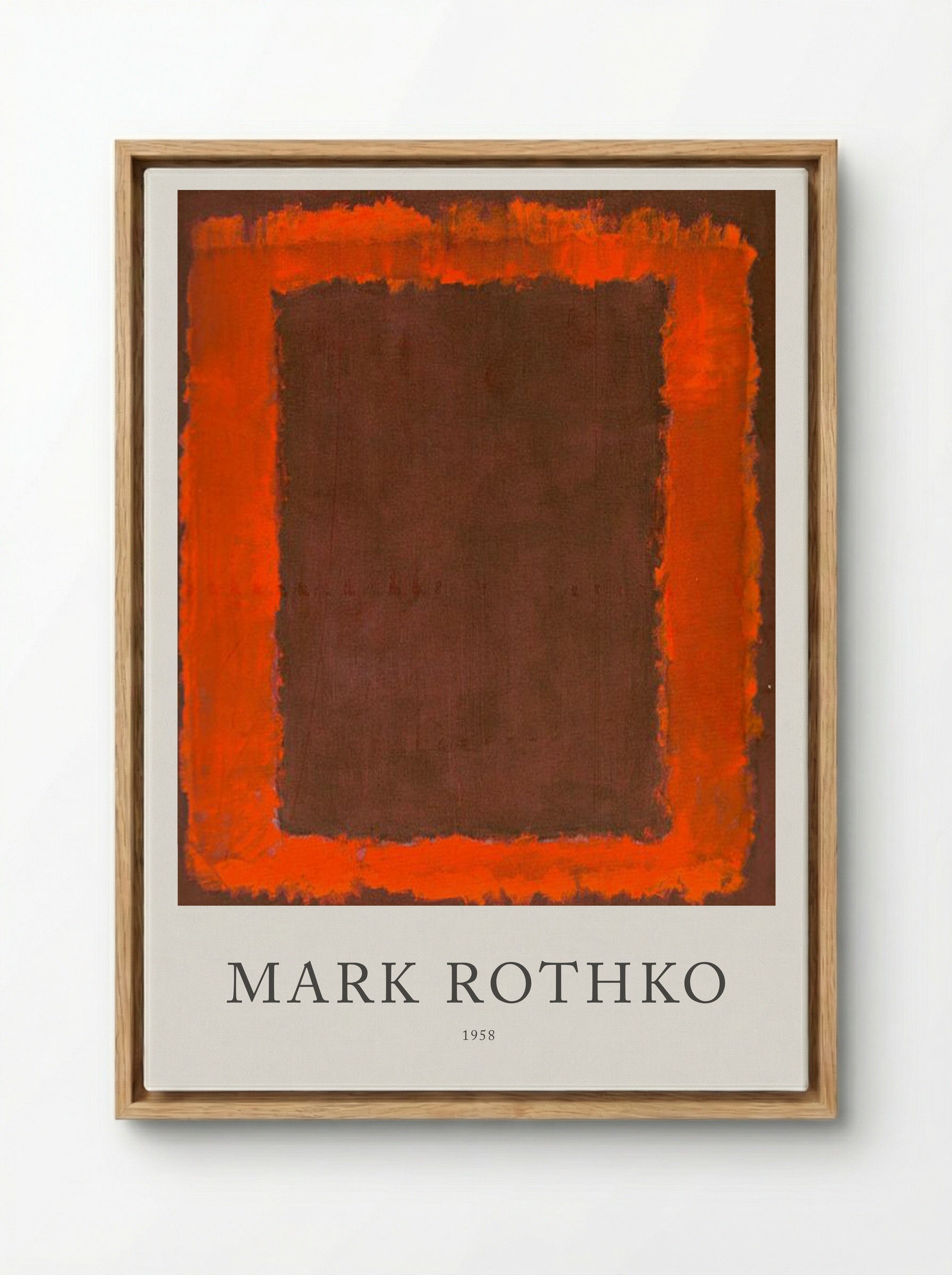 Untitled (Brown and Orange Rectangle) - Mark Rothko - Framed Canvas Wood