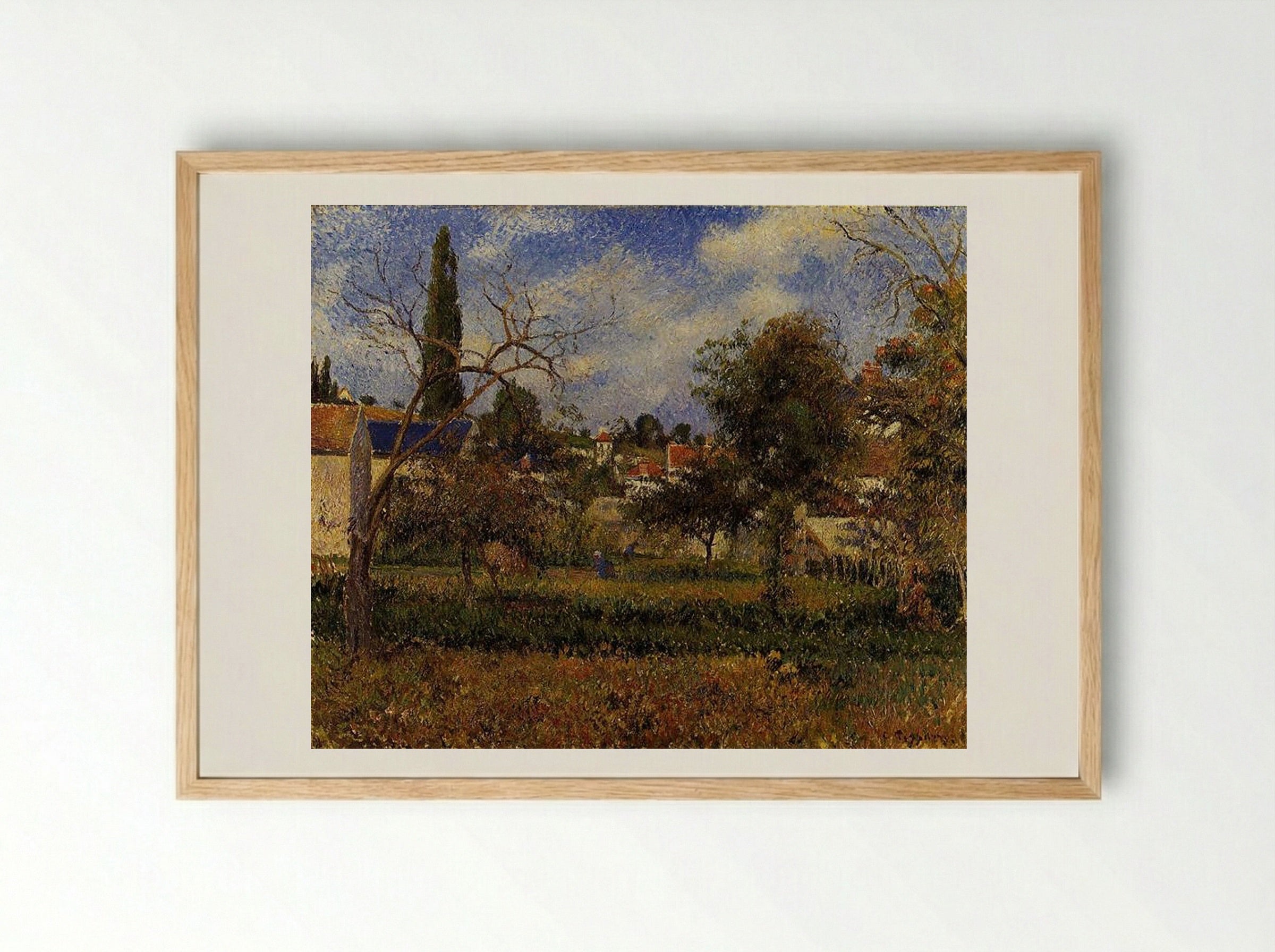 Kitchen Gardens, Pontoise - Camille Pissarro - Framed Print Wood