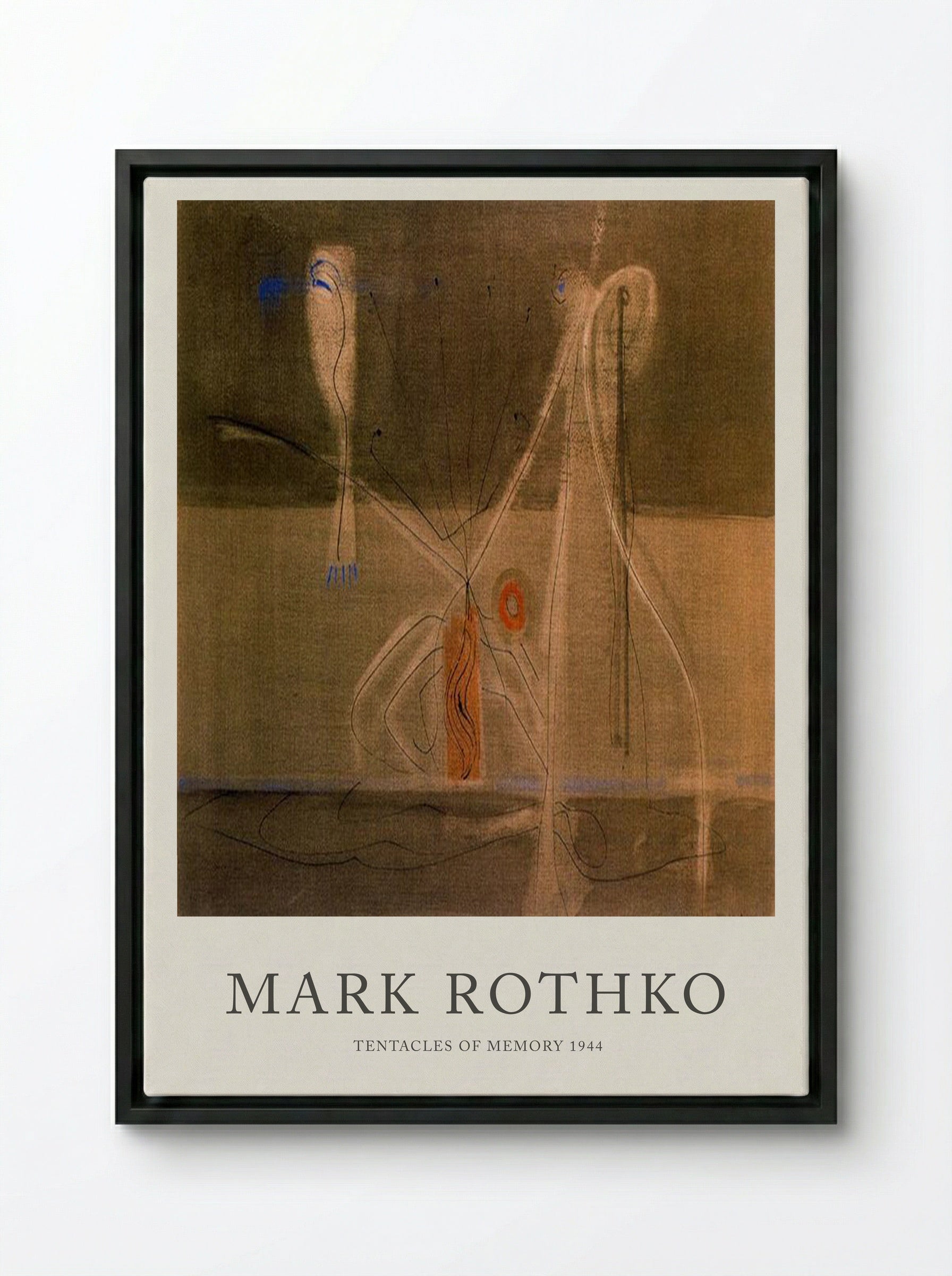 Tentacles of Memory - Mark Rothko - Framed Canvas Black