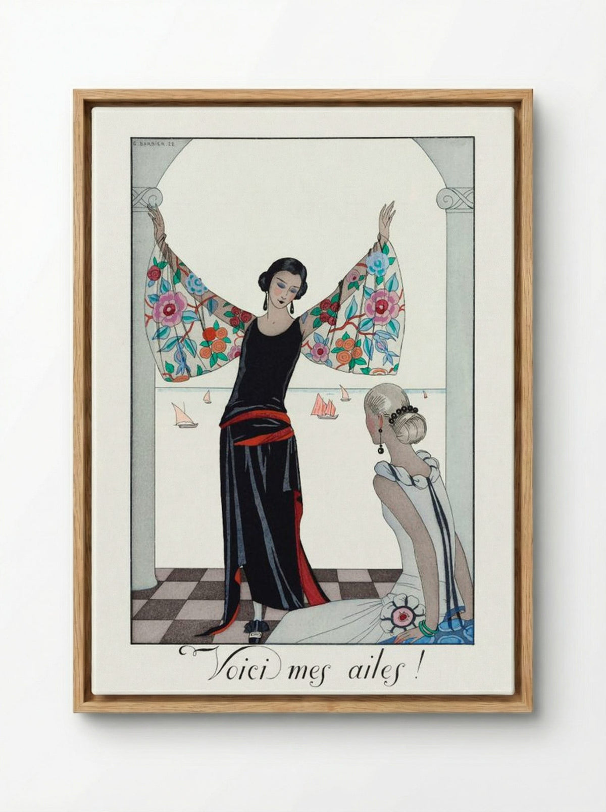 Voici mes ailes! - George Barbier - Framed Canvas Wood