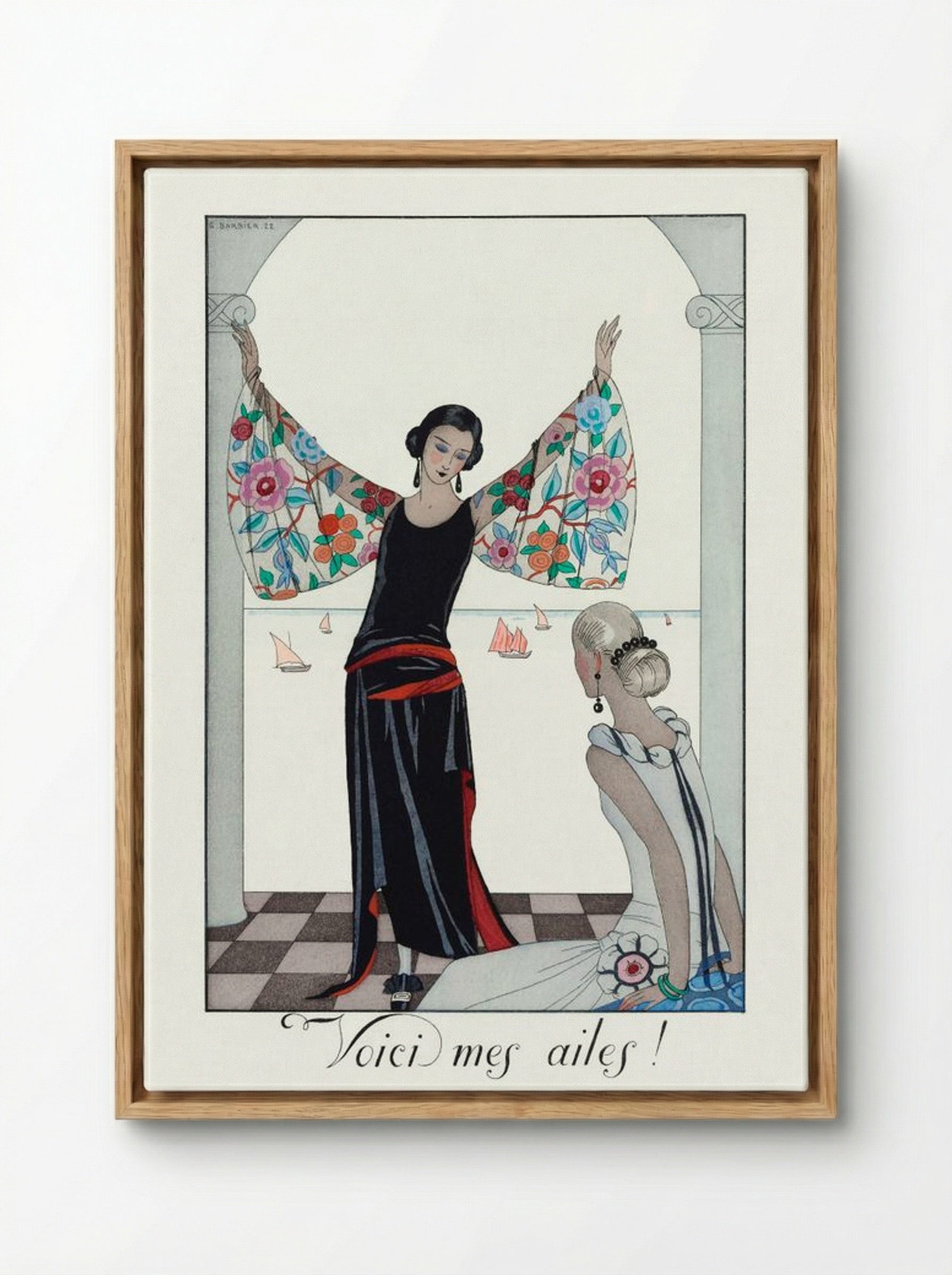 Voici mes ailes! - George Barbier - Framed Canvas Wood