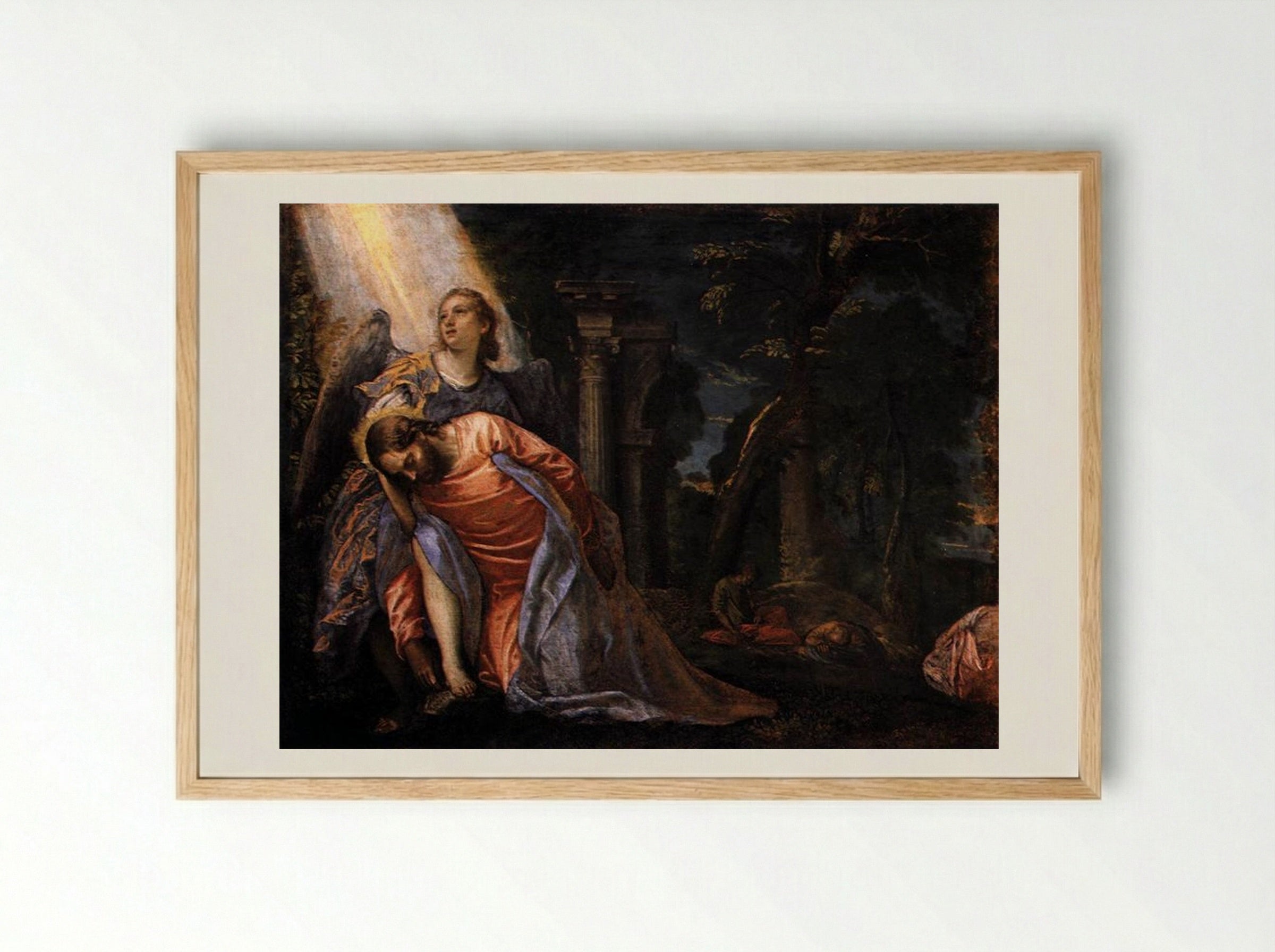 Christ in the Garden of Gethsemane - Paolo Veronese - Framed Print Wood