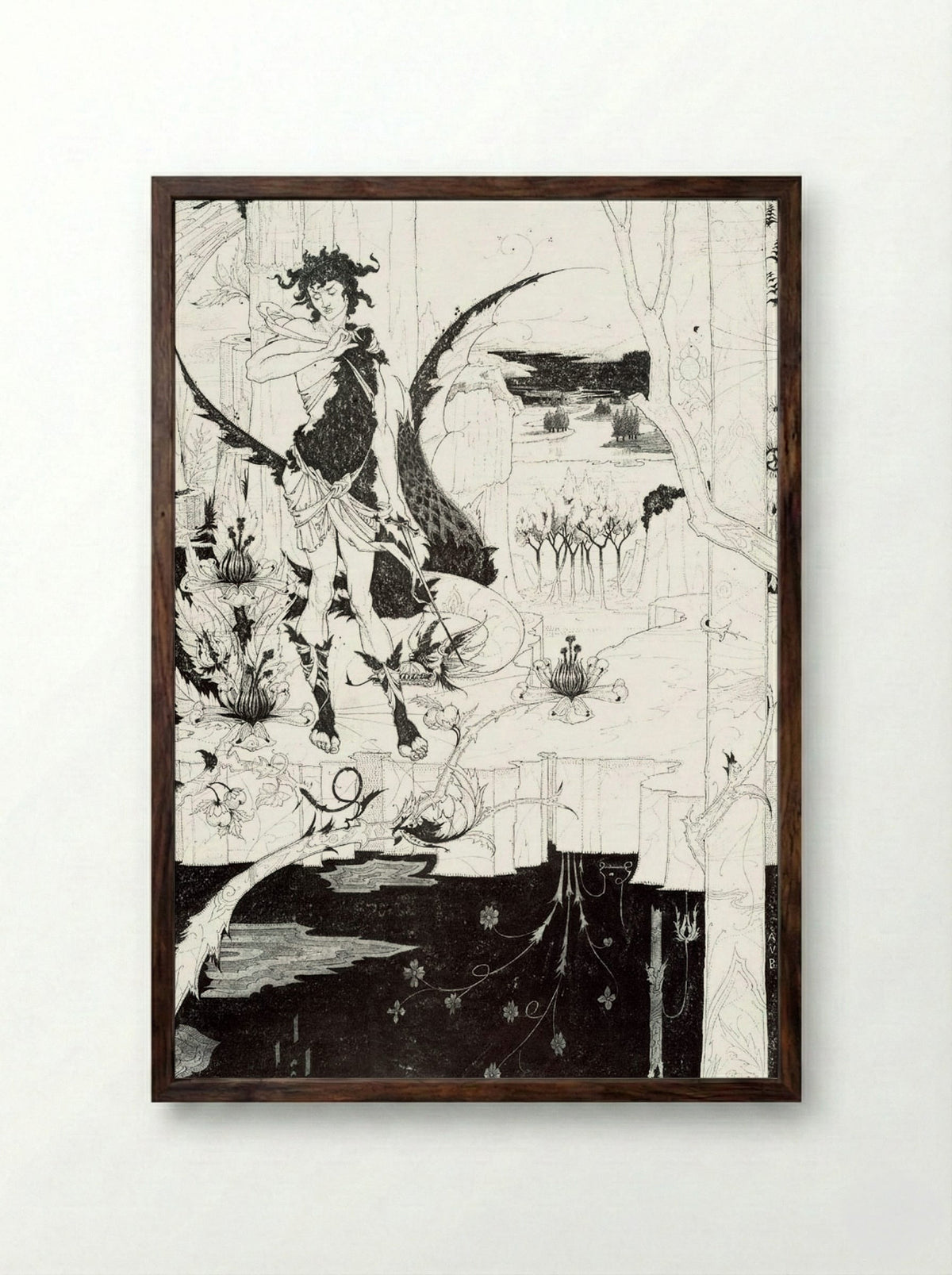 Illustration to _Siegfried_, Act II - Arthur Rackham - Framed Print Dark Wood