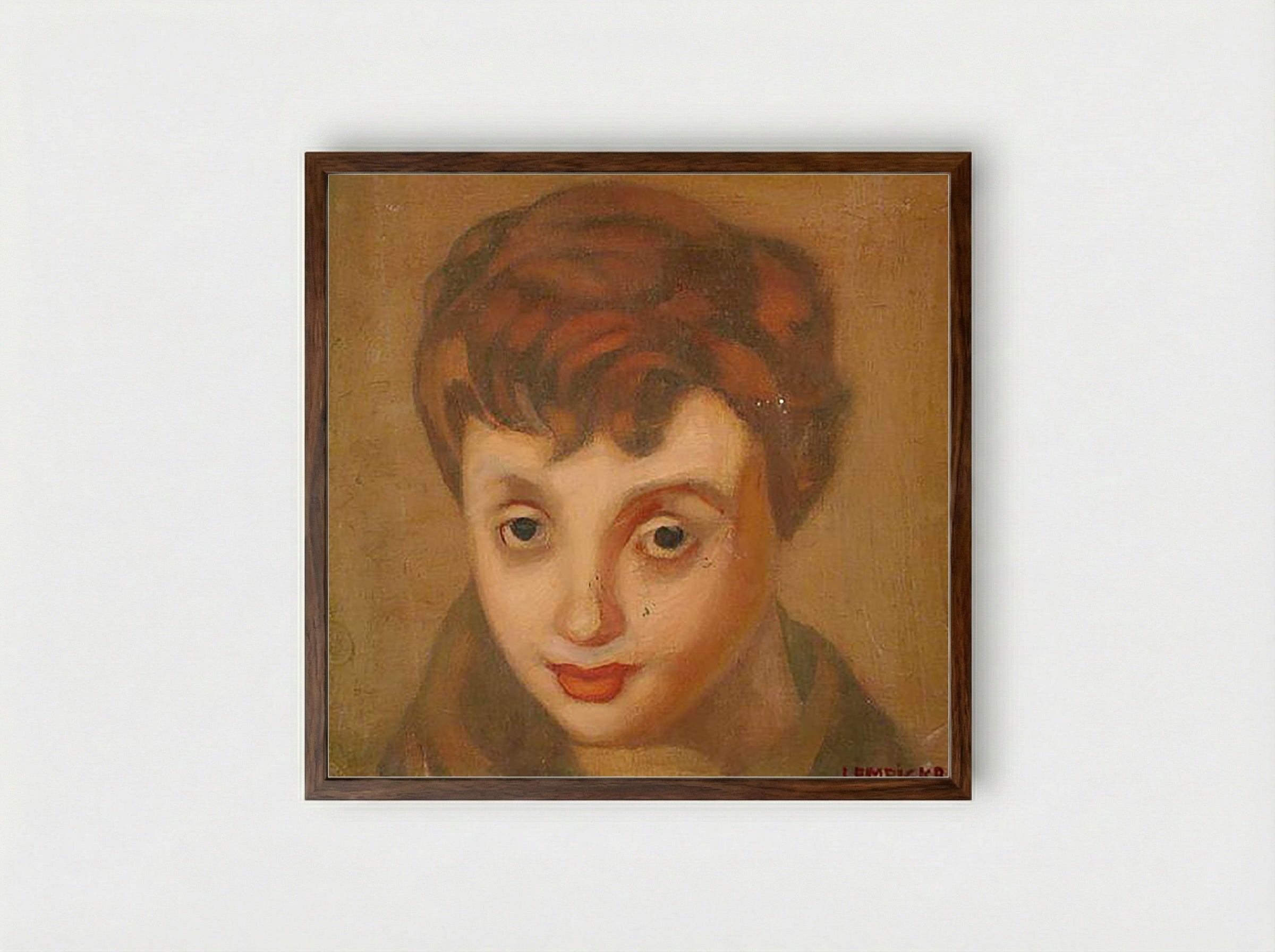 Portrait of Françoise Sagan - Tamara de Lempicka - Framed Print Dark Wood