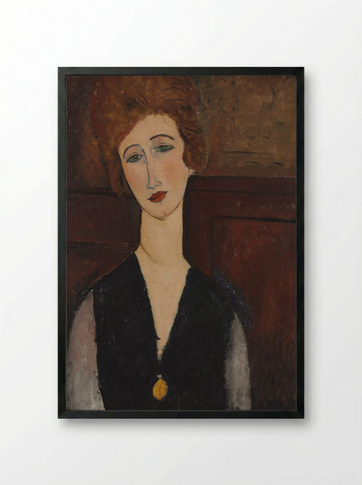 Portrait of a Woman - Amedeo Modigliani - Framed Print Black