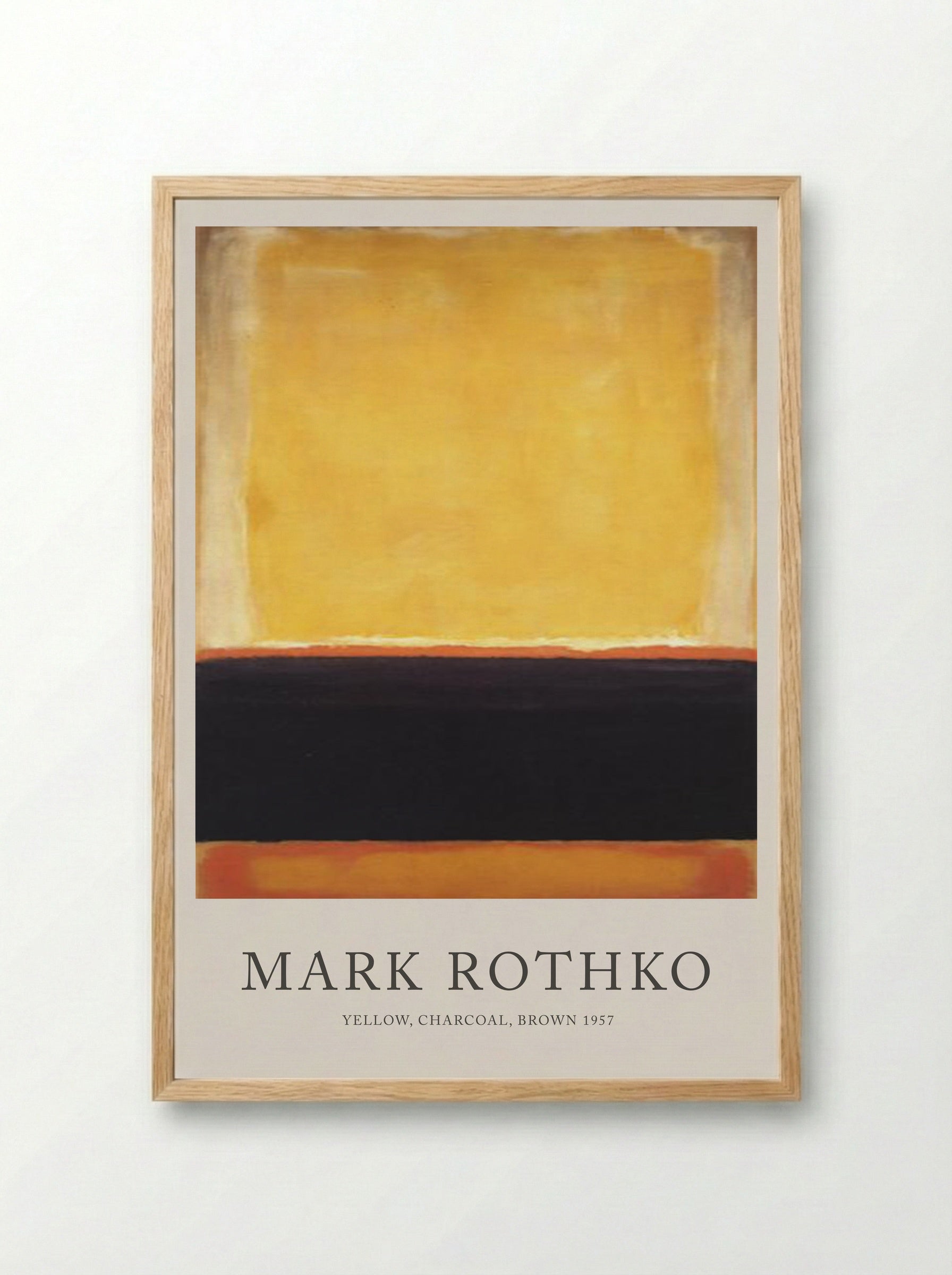 Yellow, Charcoal, Brown - Mark Rothko - Framed Print Wood