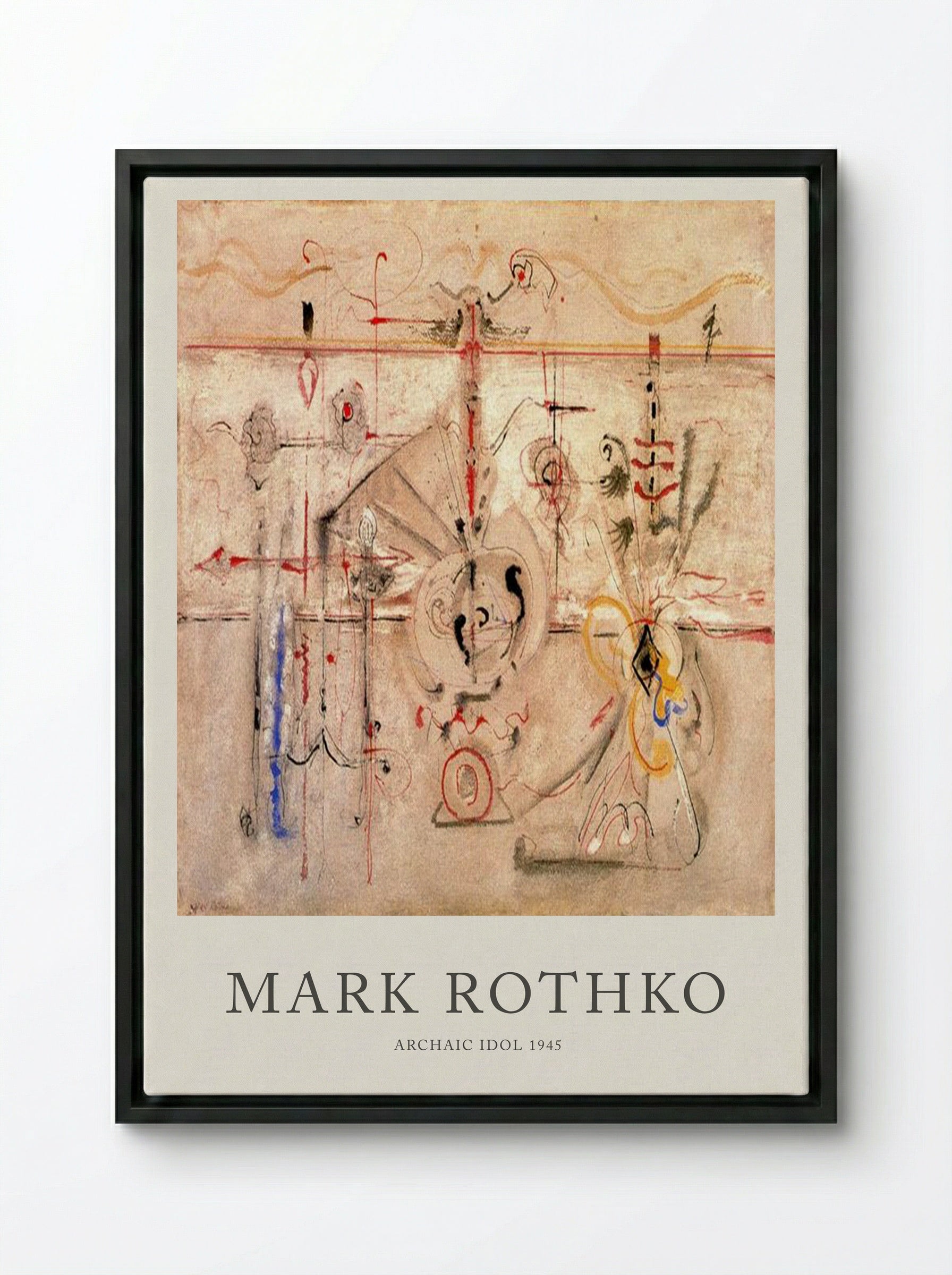 Archaic Idol - Mark Rothko - Framed Canvas Black