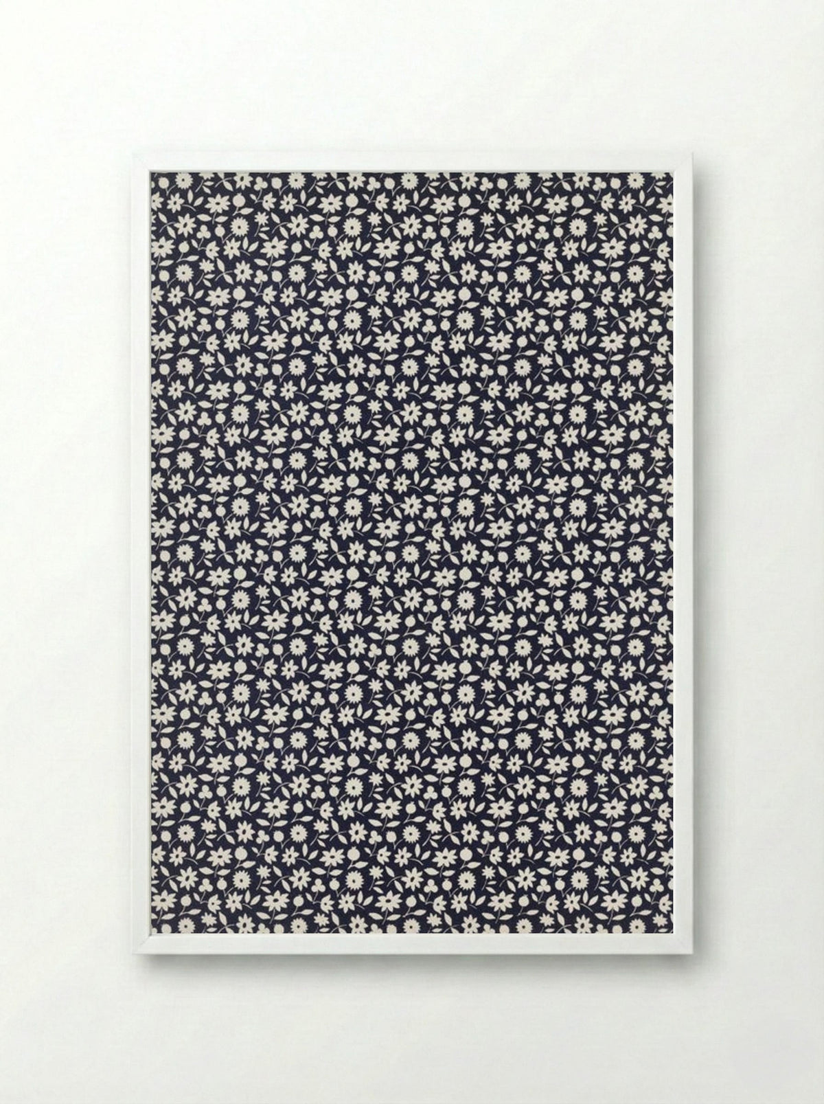 White Flowers Pattern - Charles Goy - Framed Print White