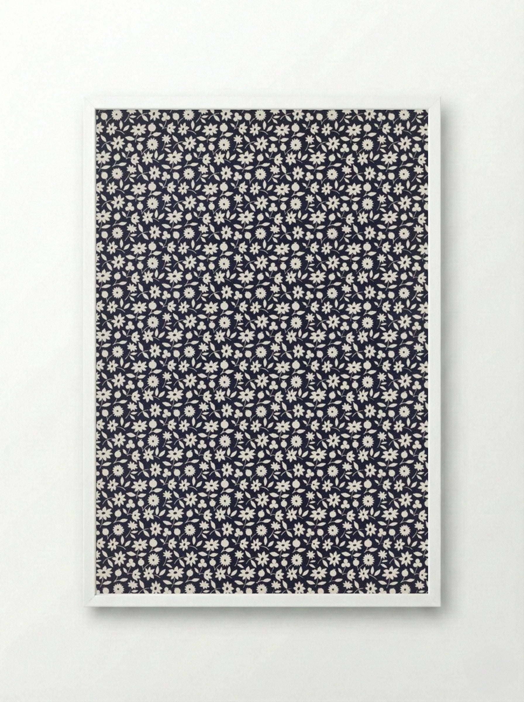 White Flowers Pattern - Charles Goy - Framed Print White