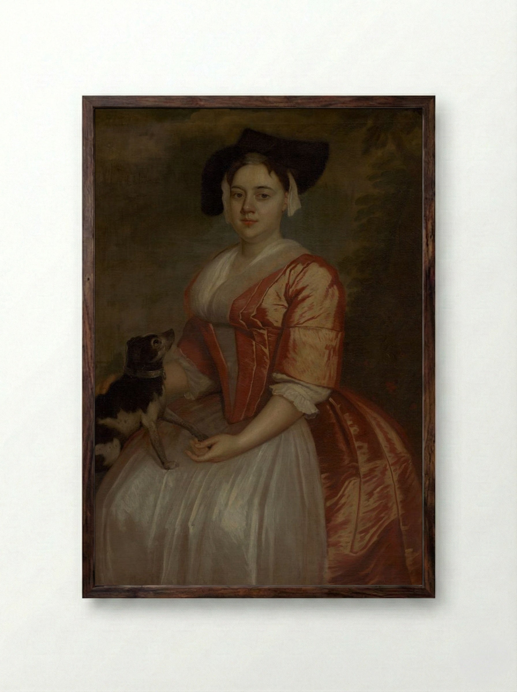 Miss Charlotte Collot - Thomas Gainsborough - Framed Print Dark Wood