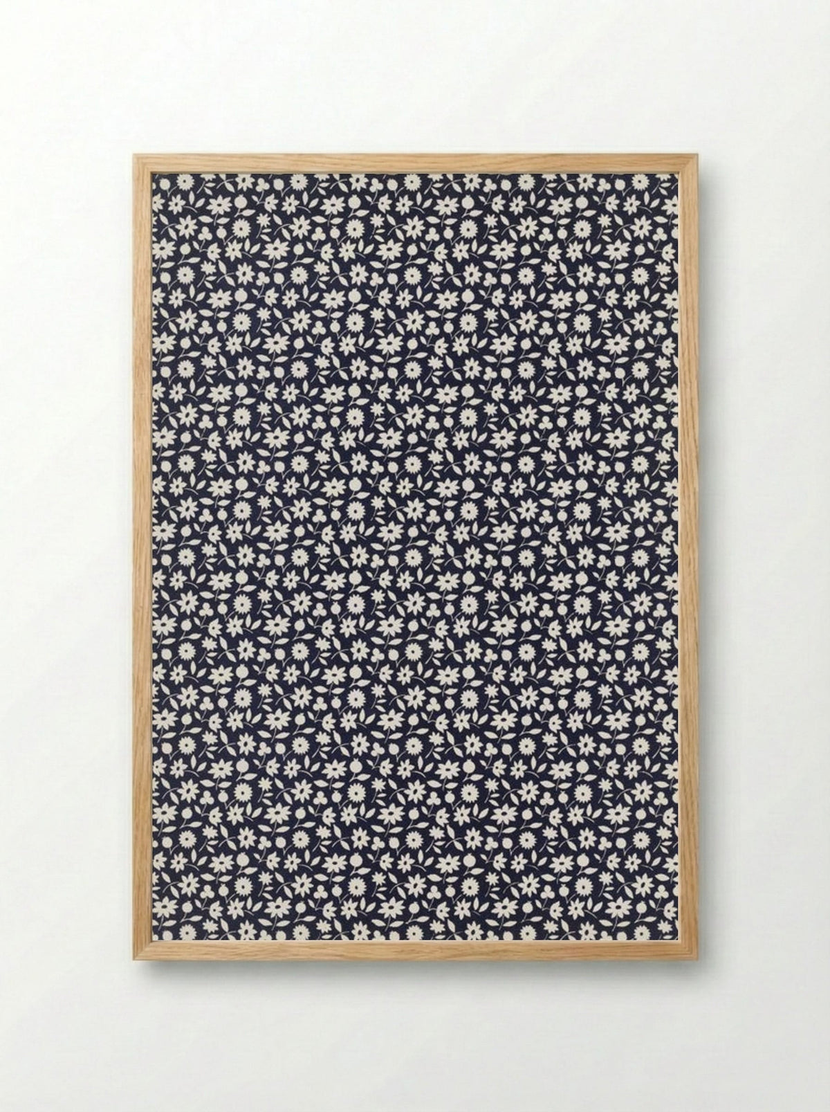 White Flowers Pattern - Charles Goy - Framed Print Wood