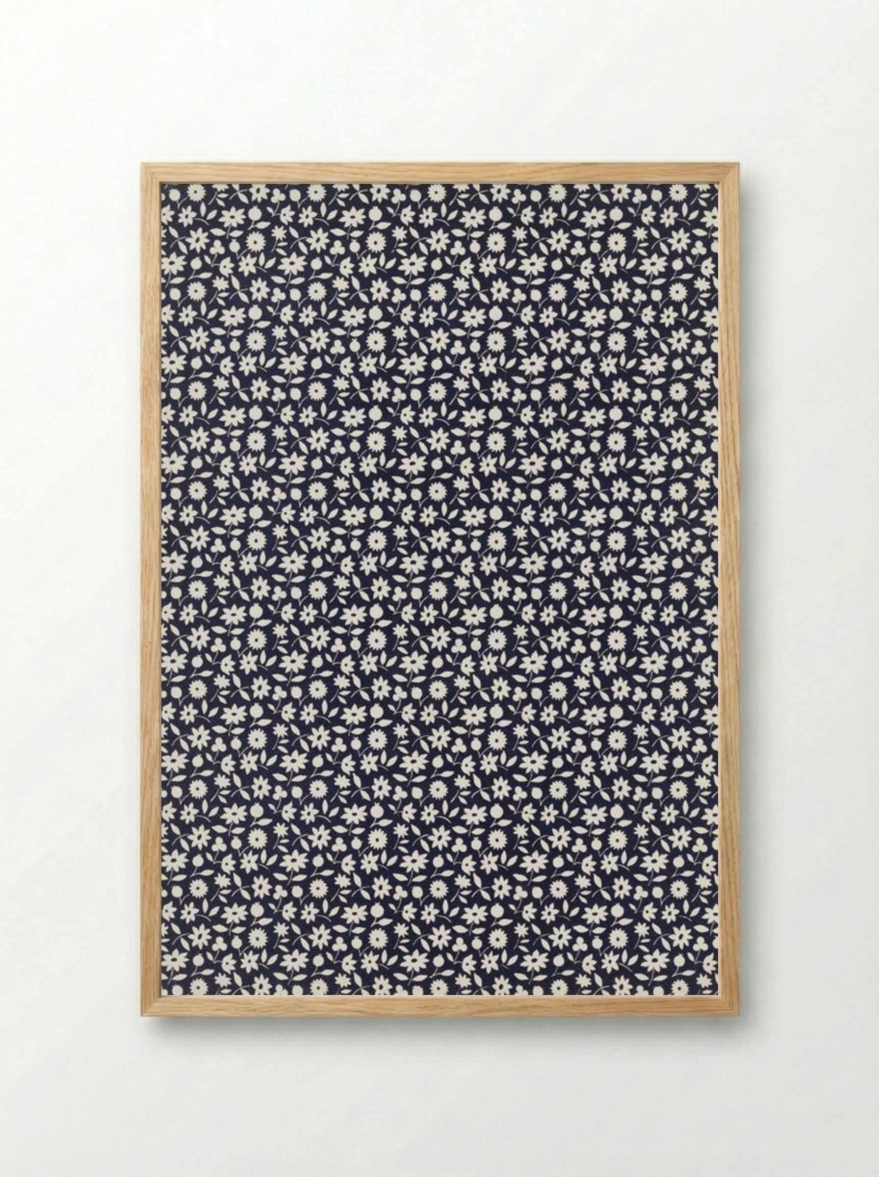 White Flowers Pattern - Charles Goy - Framed Print Wood