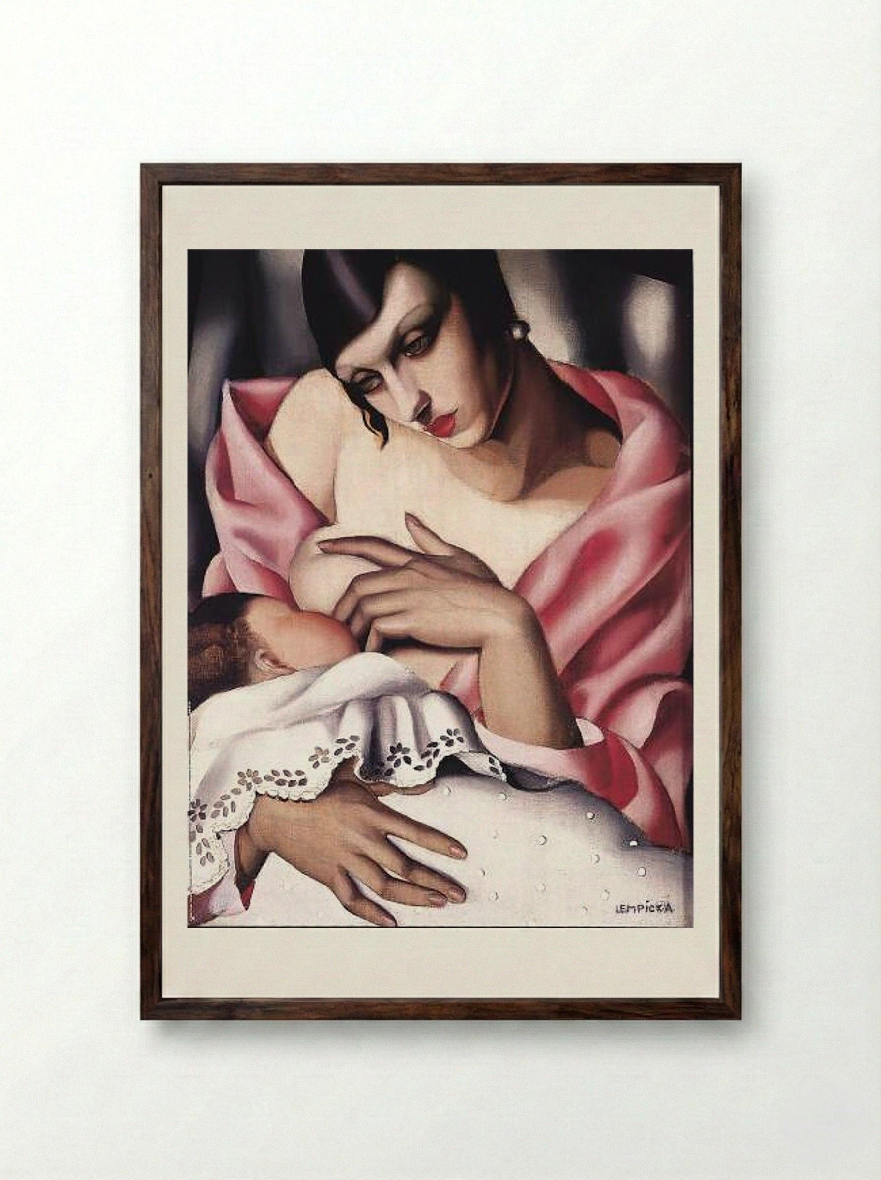 Maternity - Tamara de Lempicka - Framed Print Dark Wood